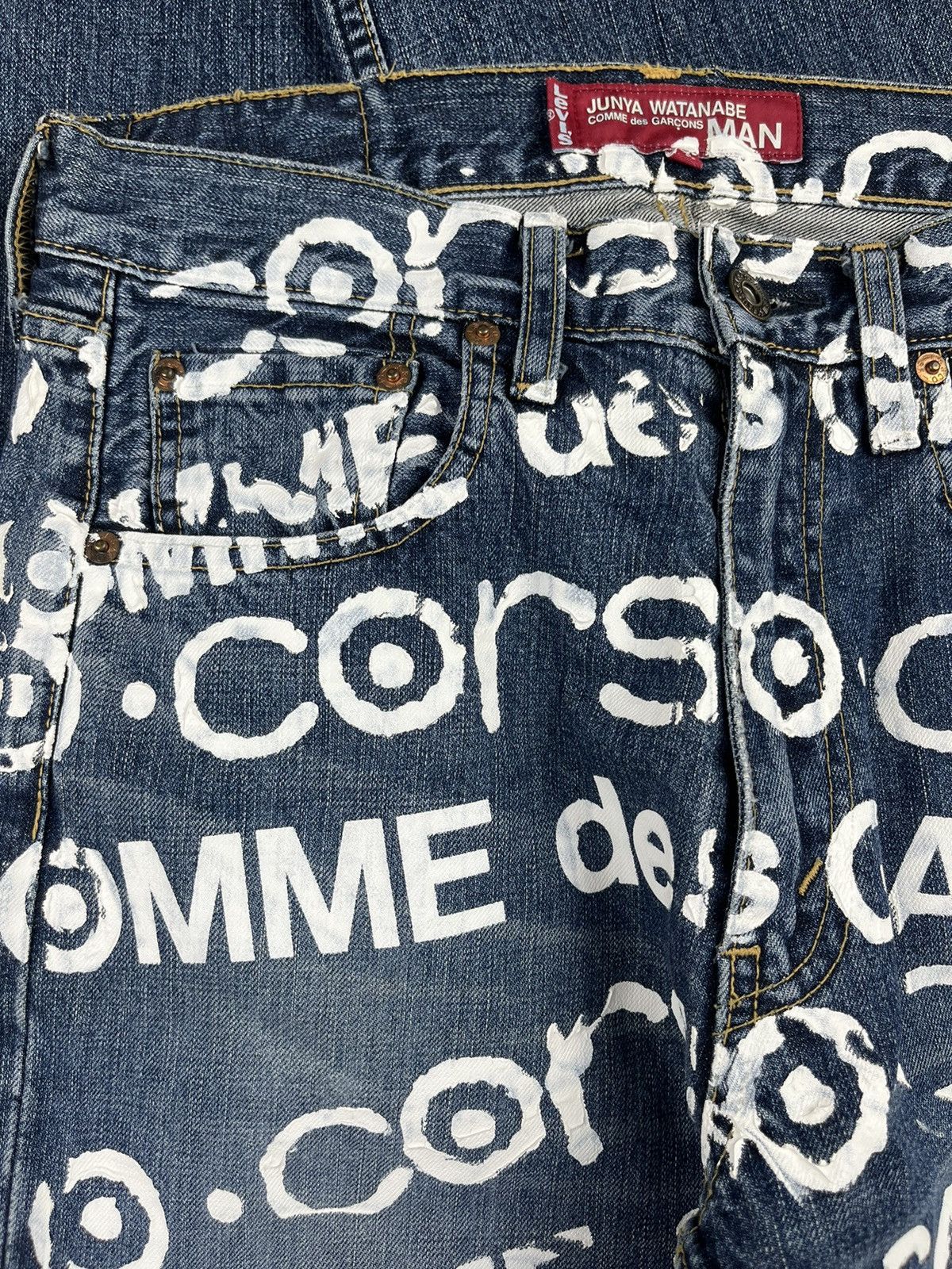Junya Watanabe SS07 Junya Watanabe Ten Corso Como Painted Graffiti Jeams Size US 28 / EU 44 - 3 Thumbnail