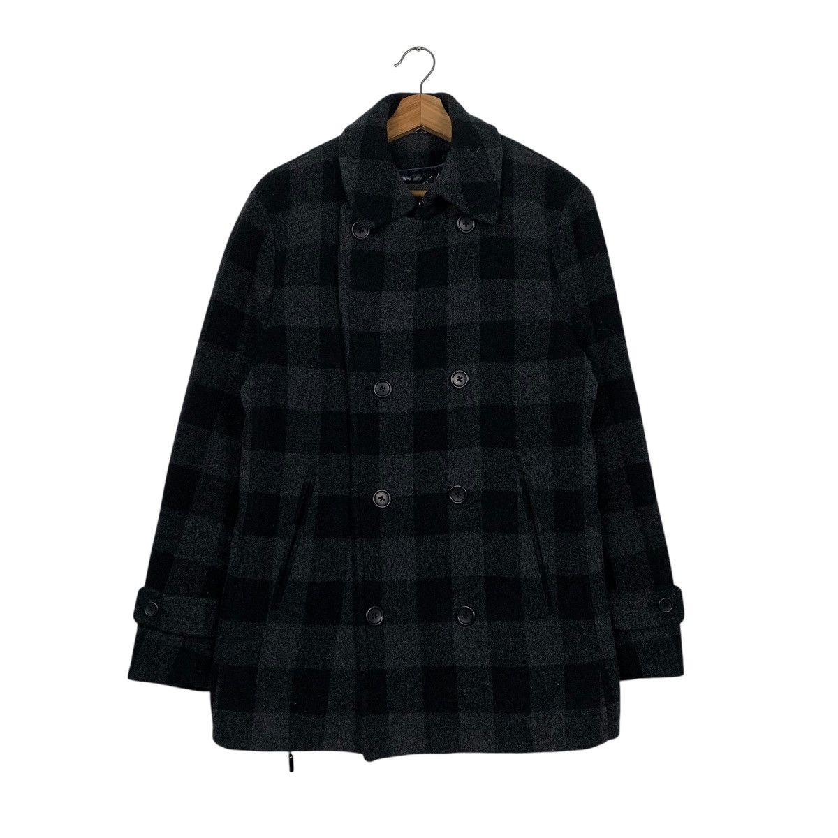 Japanese Brand Uniqlo Wool Collection Tartan Double Breasted Jacket Size US L / EU 52-54 / 3 - 1 Thumbnail