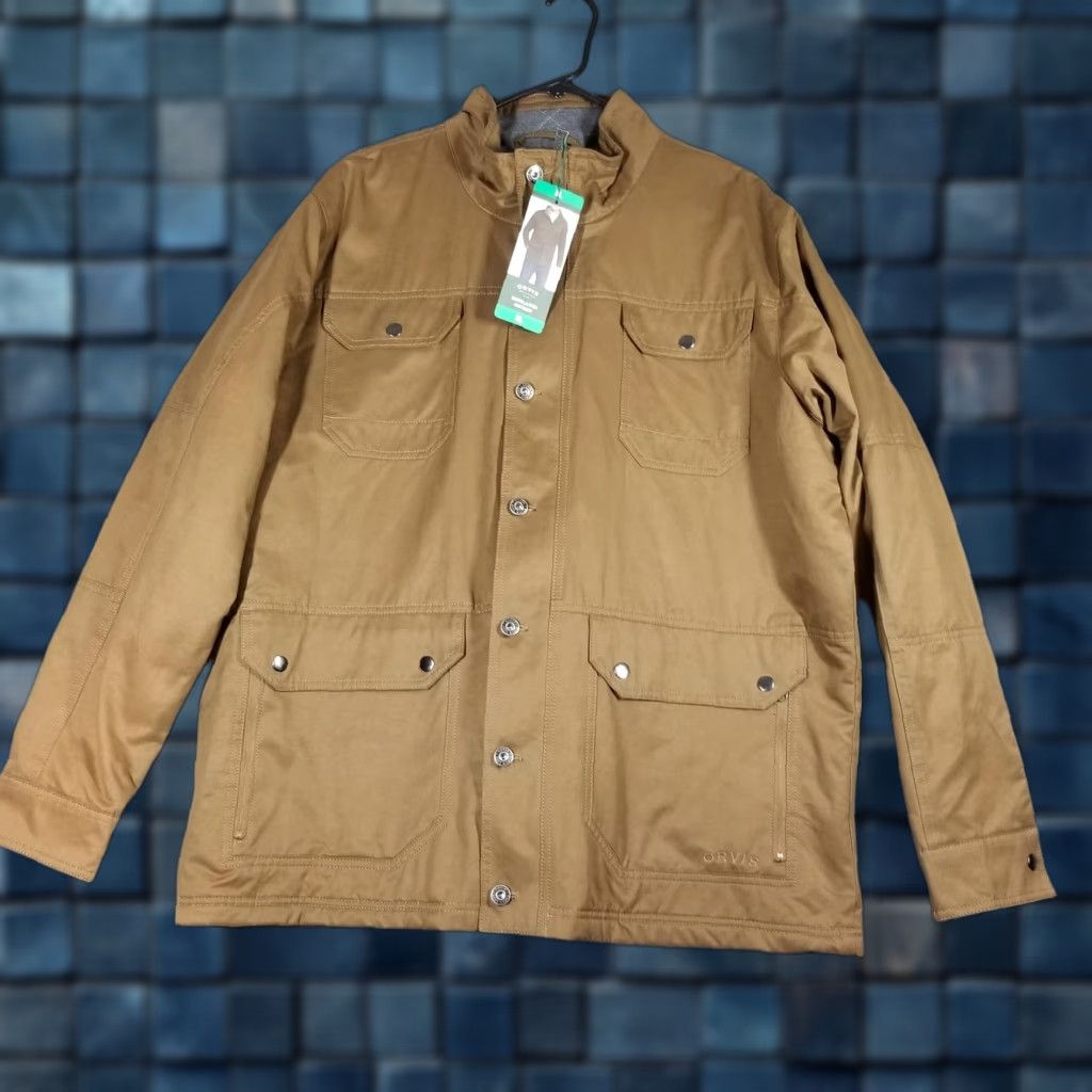 Orvis Orvis Insulated Jacket Mens Extra Large Brown Quilted Lined Snap ...
