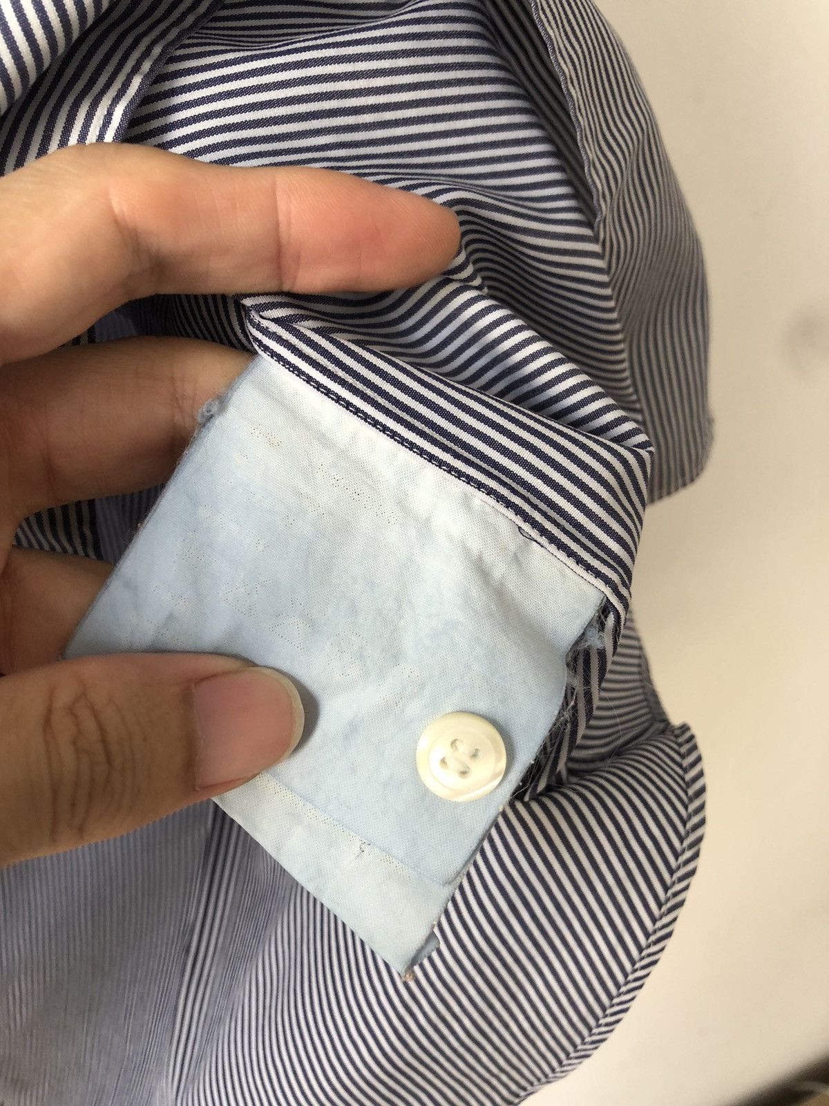 Comme des Garcons Homme Patchwork blue stripes shirt Size US S / EU 44-46 / 1 - 6 Thumbnail