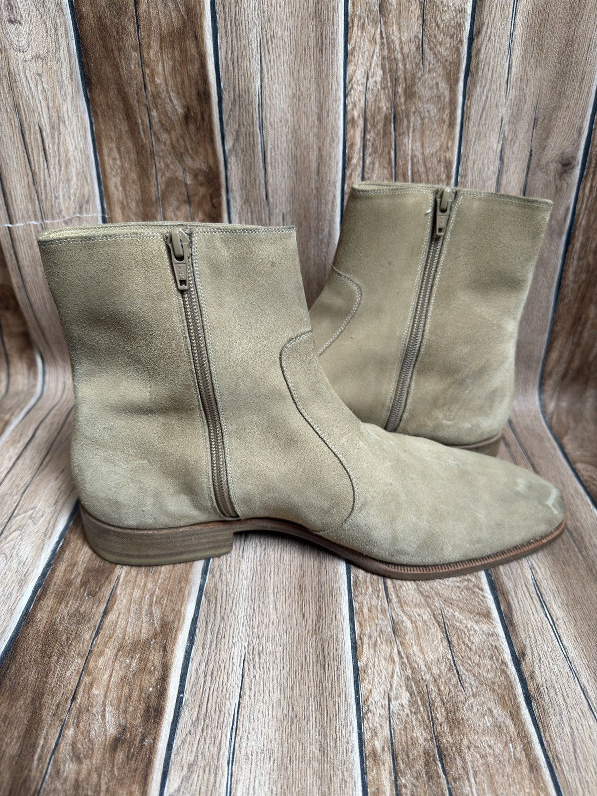 Saint Laurent Paris × Story Et Fall Tan side zip boots Size US 11 / EU 44 - 8 Thumbnail