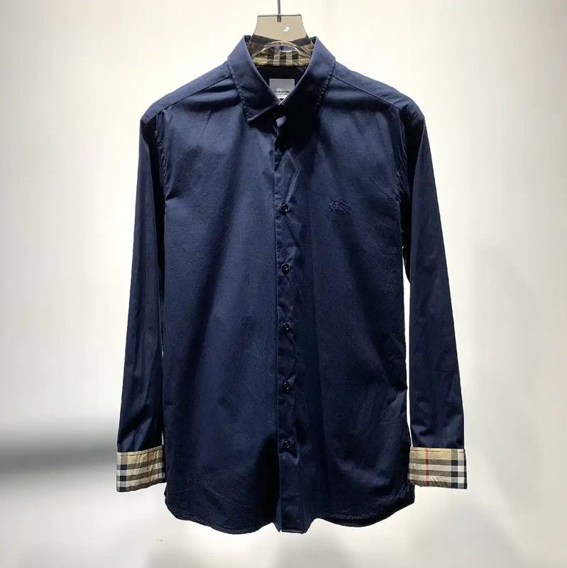 Burberry Burberry Navy Cotton Long Sleeve Shirt Size US M / EU 48-50 / 2 - 1 Thumbnail