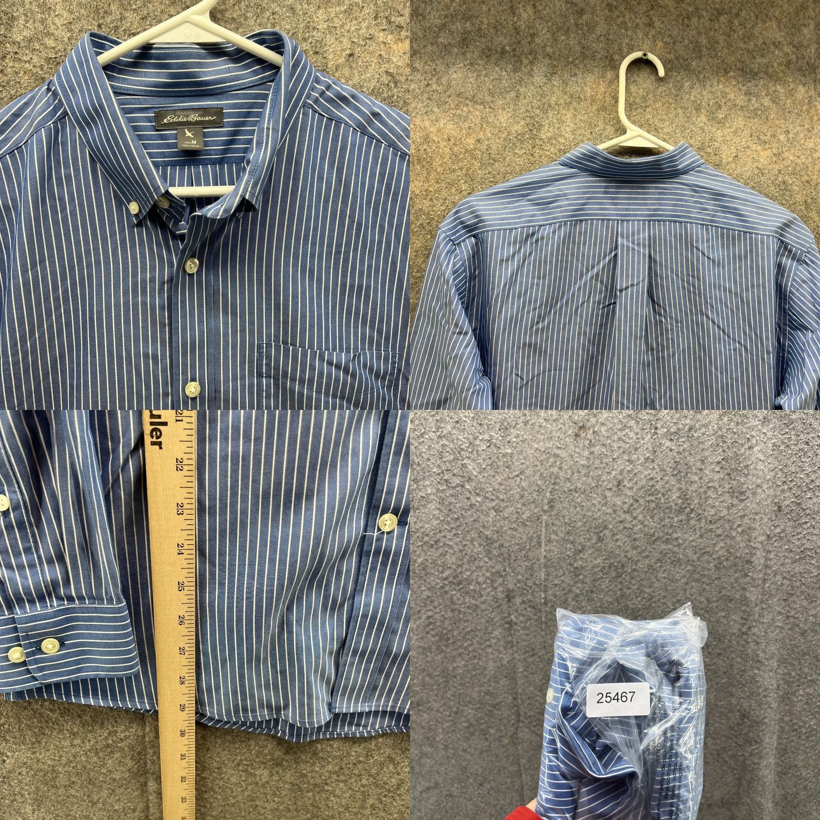 Eddie Bauer VINTAGE Eddie Bauer Shirt Mens M Blue Men Adult Casual Button Striped Cotton Size US M / EU 48-50 / 2 - 9 Thumbnail