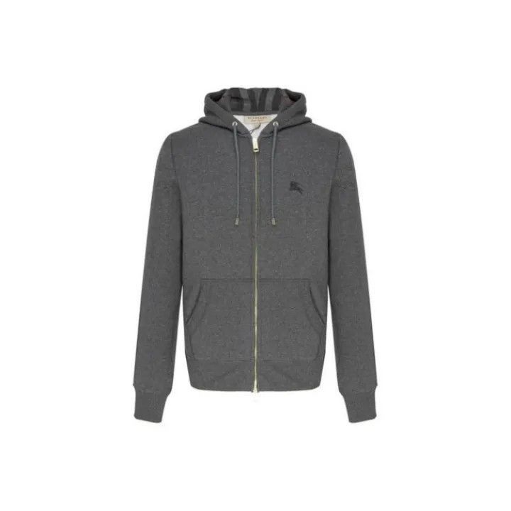 Burberry Burberry Burberry Logo Hoodie with Zipper in Dark Gray-250 Size US L / EU 52-54 / 3 - 1 Thumbnail