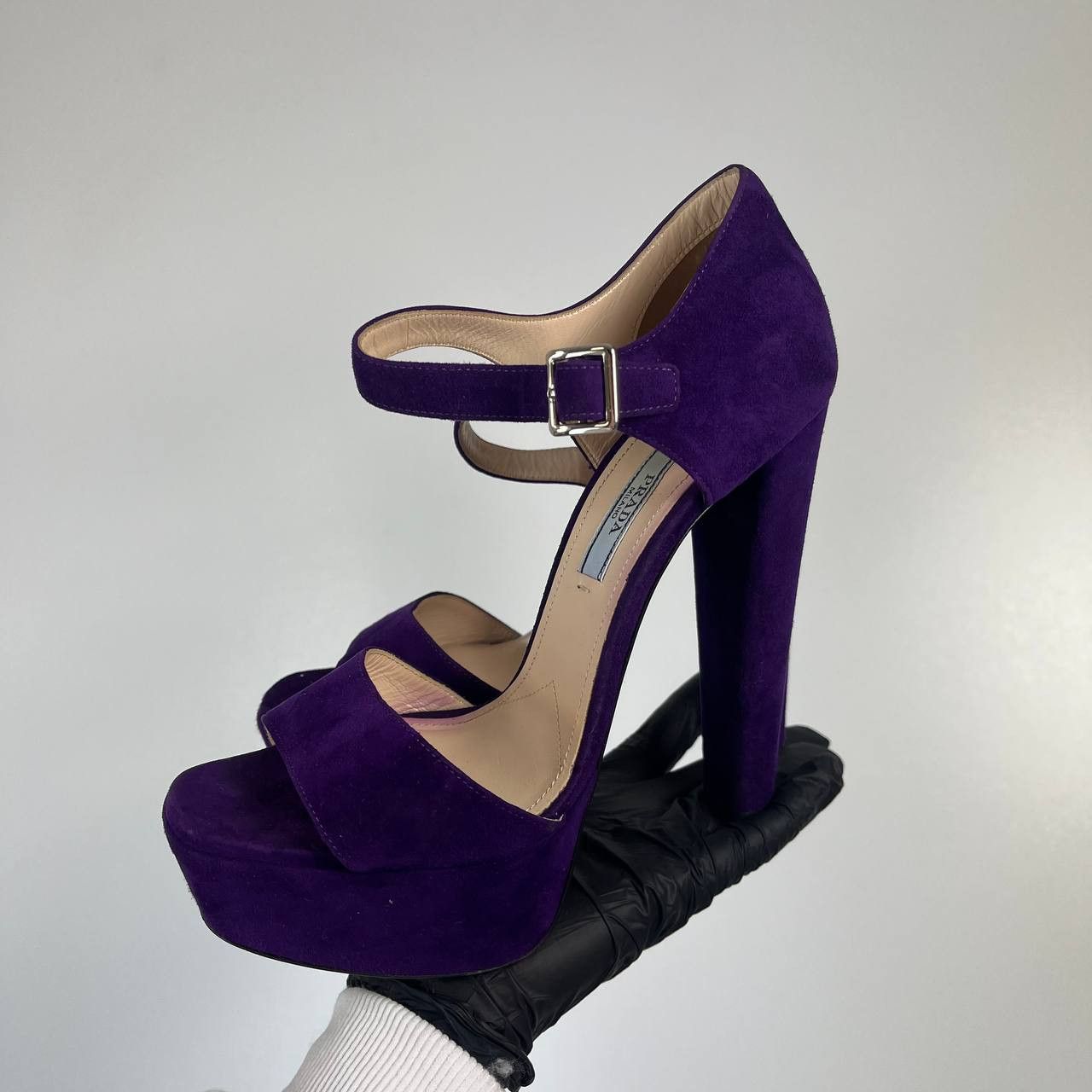 Prada Prada Purple Suede Platform High Heel Sandals Size 37.5 Size US 7.5 / IT 37.5 - 3 Thumbnail