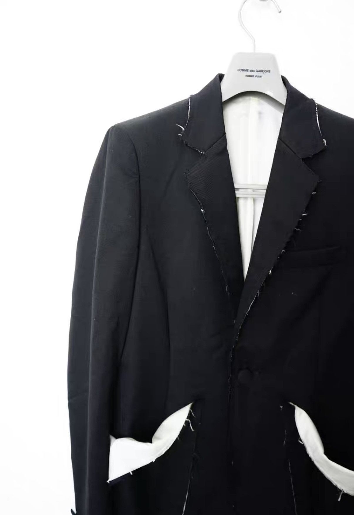 Sulvam Sulvam Cut-Out Distressed Double Layer Wool Blazer Jacket Size US S / EU 44-46 / 1 - 3 Thumbnail