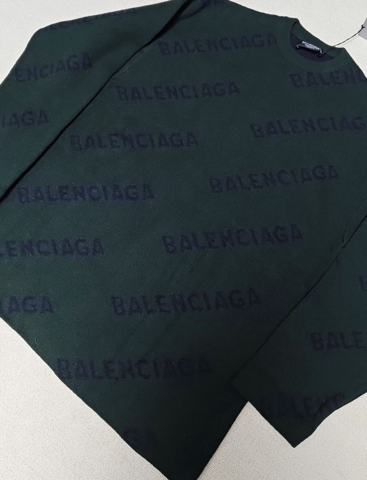 Balenciaga Balenciaga logo printed jacquard sleeved knitted sweater Size US S / EU 44-46 / 1 - 4 Thumbnail