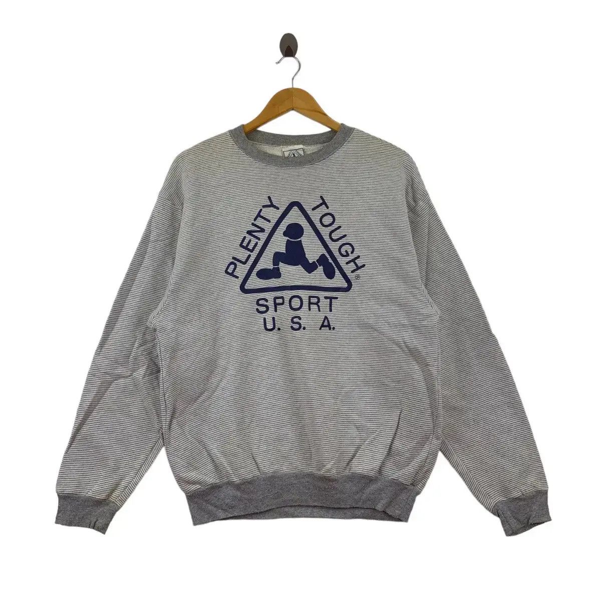 Vintage Vintage PLENTY TOUGH SPORT Made In USA Ringer Sweatshirt Size L / US 10 / IT 46 - 1 Thumbnail