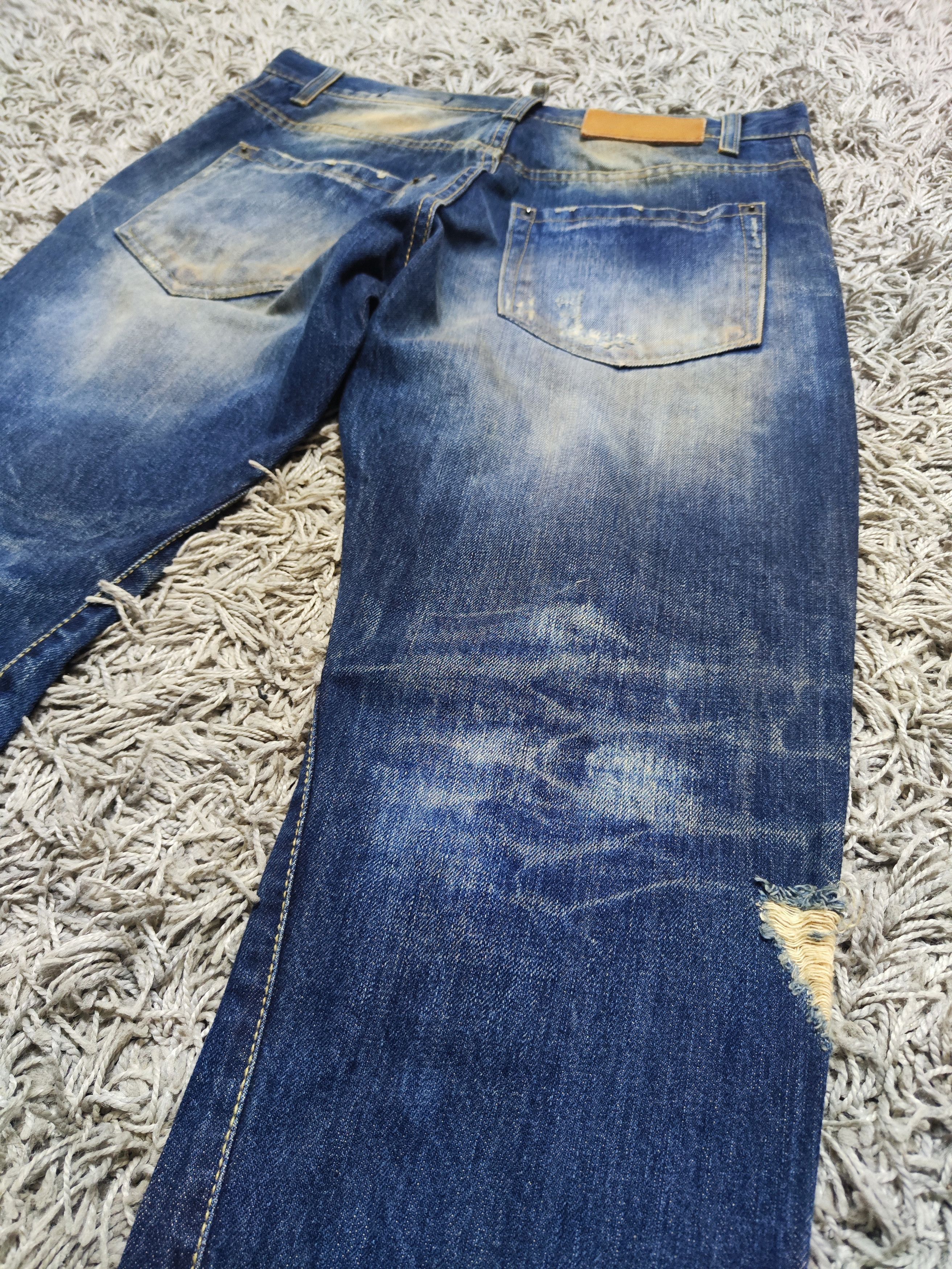 Hysteric Glamour × Japanese Brand × Vintage Twist Leg REGULAR STRAIGHT Ripped Paul Denim Size US 32 / EU 48 - 12 Thumbnail