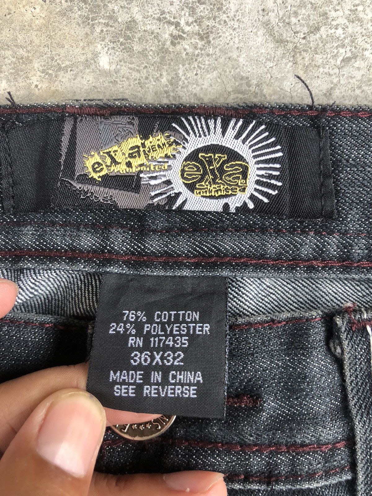 Japanese Brand Japanese Exa Embroidered Jeans baggy hip hop Size US 35 - 17 Thumbnail