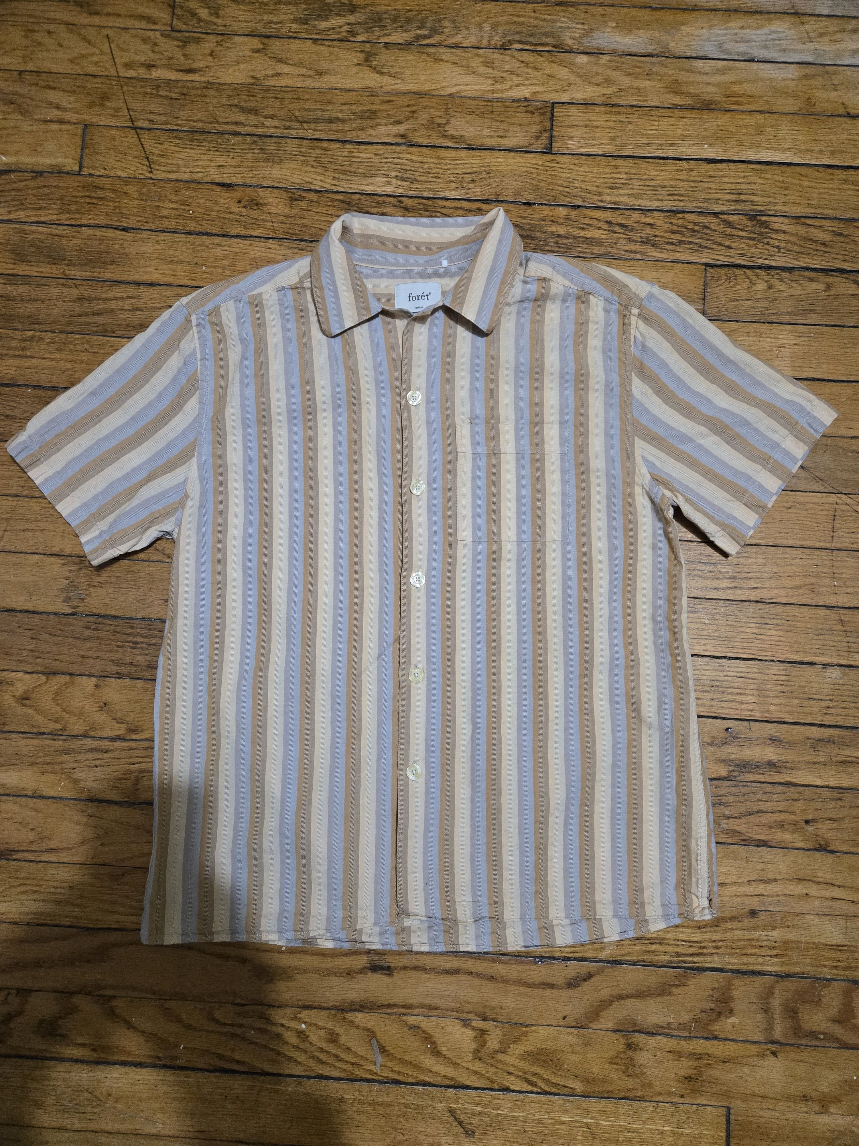foret Foret S SS24 Otter Seersucker Short Sleeve Button Up Shirt Size US S / EU 44-46 / 1 - 1 Thumbnail