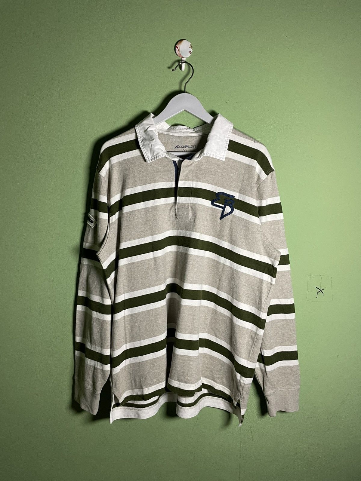 Eddie Bauer × Edition Japan × Vintage Vintage Eddie Bauer Stripe Polo Rugby Shirt Size US XL / EU 56 / 4 - 1 Thumbnail