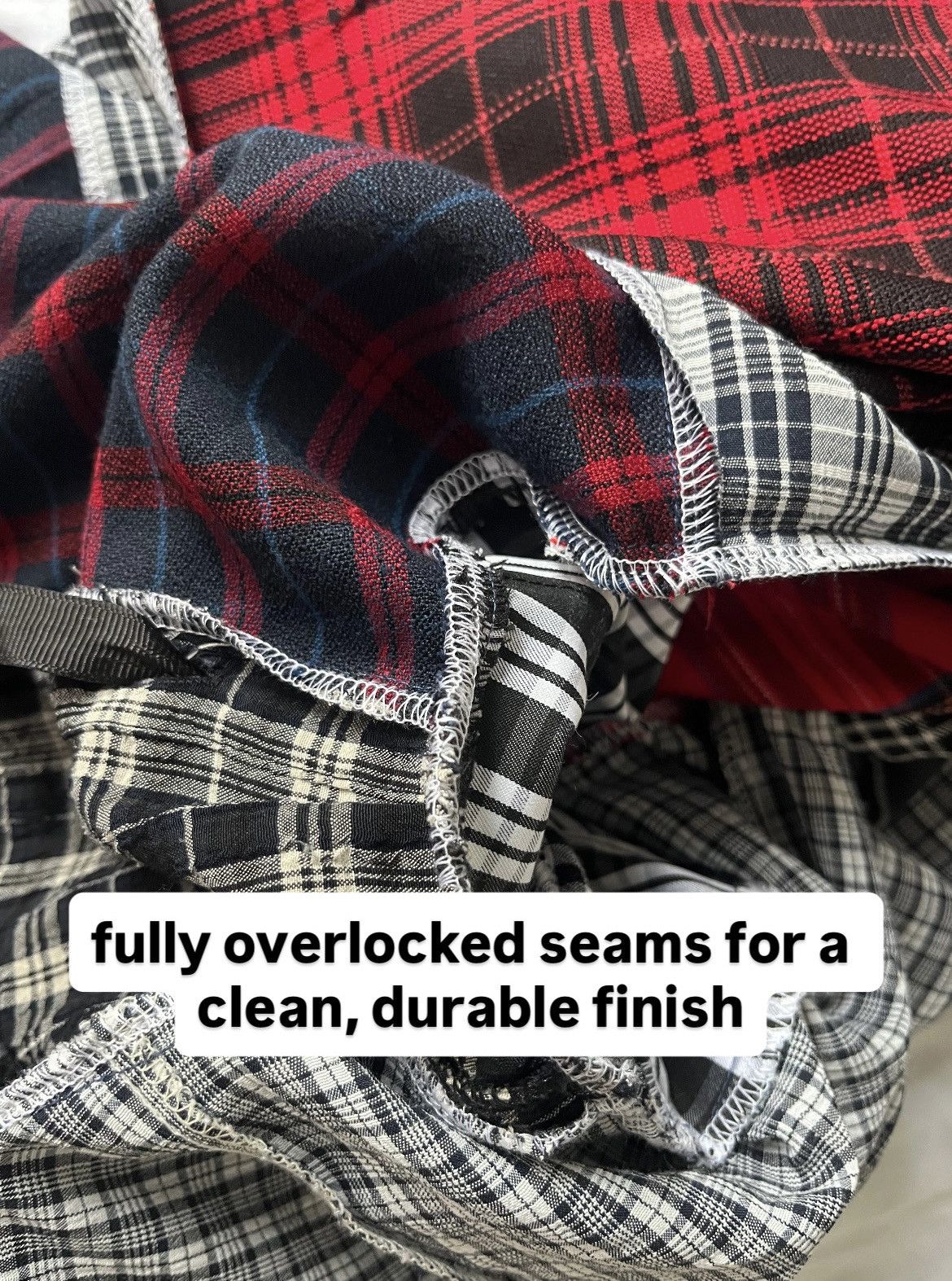 Custommade 1-of-1 Upcycled Plaid Patchwork Asymmetric Mini Dress Size S / US 4 / IT 40 - 4 Thumbnail