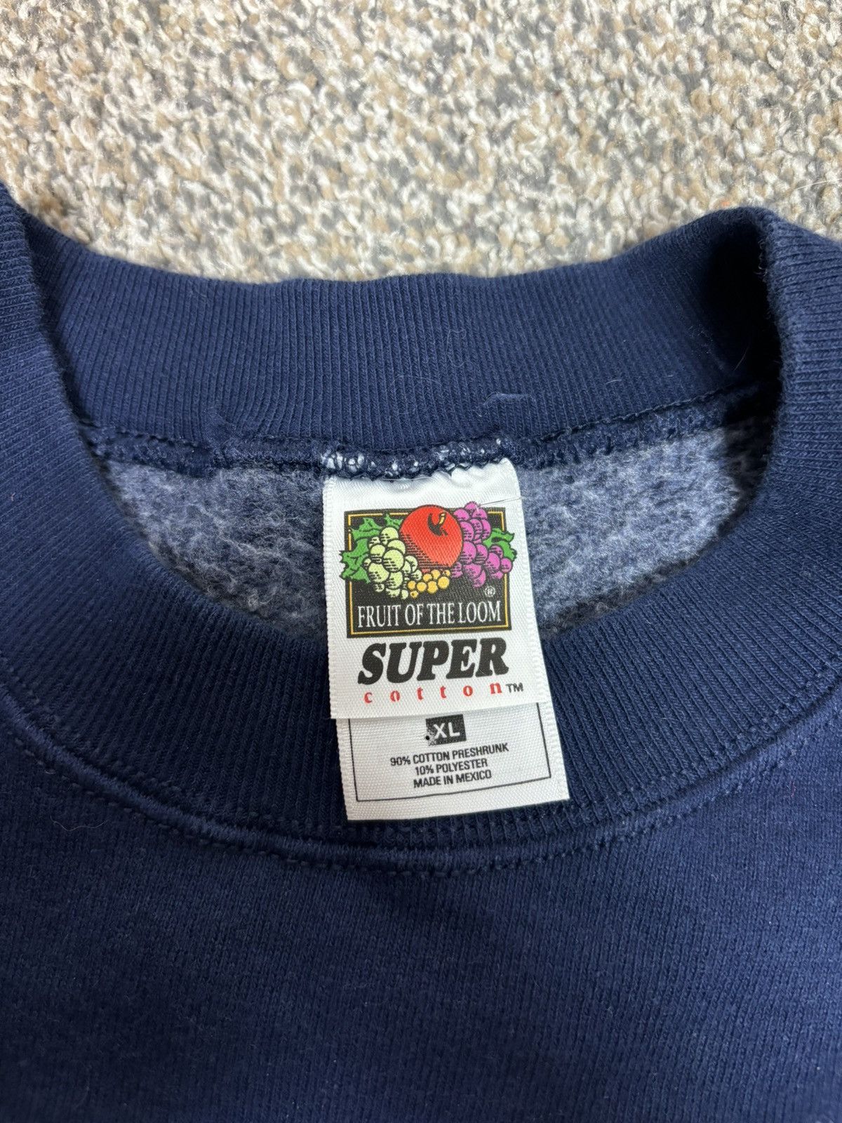 Fruit Of The Loom Vintage 90s u of m michigan blue big logo crewneck Size US XL / EU 56 / 4 - 3 Thumbnail