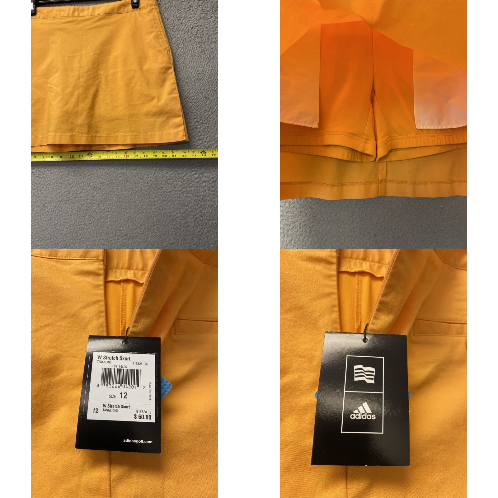 Adidas Adidas Skort Women 12 Tangerine Short Solid Polyester Lightweight Mid Rise Pull On Women Size 34" / US 12 / IT 48 - 8 Thumbnail