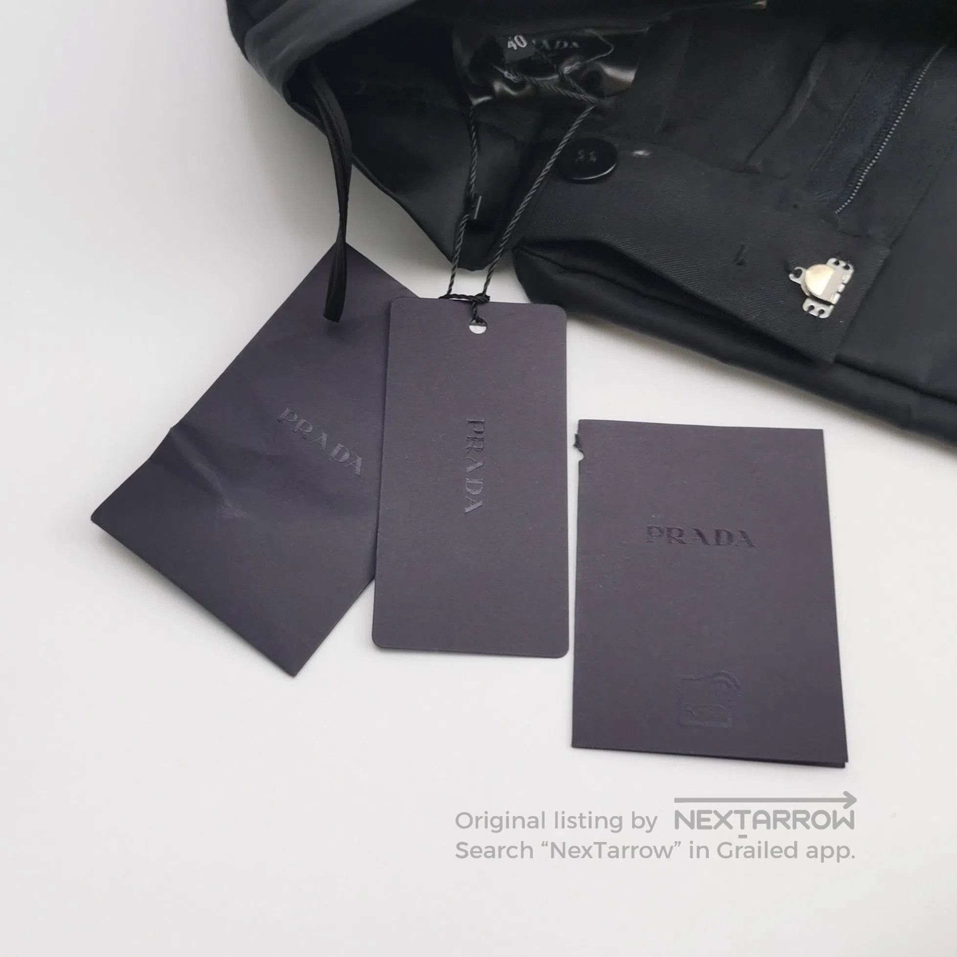 Prada Prada Black Wool Blend Logo Trousers Size 4. Size 39" - 3 Thumbnail