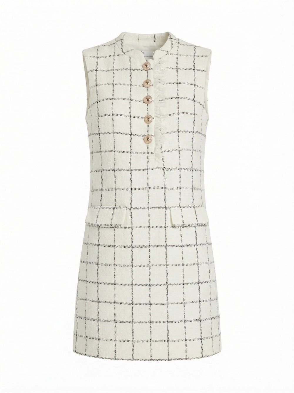 Self-Portrait Check Boucle Lace Trim Mini Dress Size M / US 6-8 / IT 42-44 - 1 Thumbnail