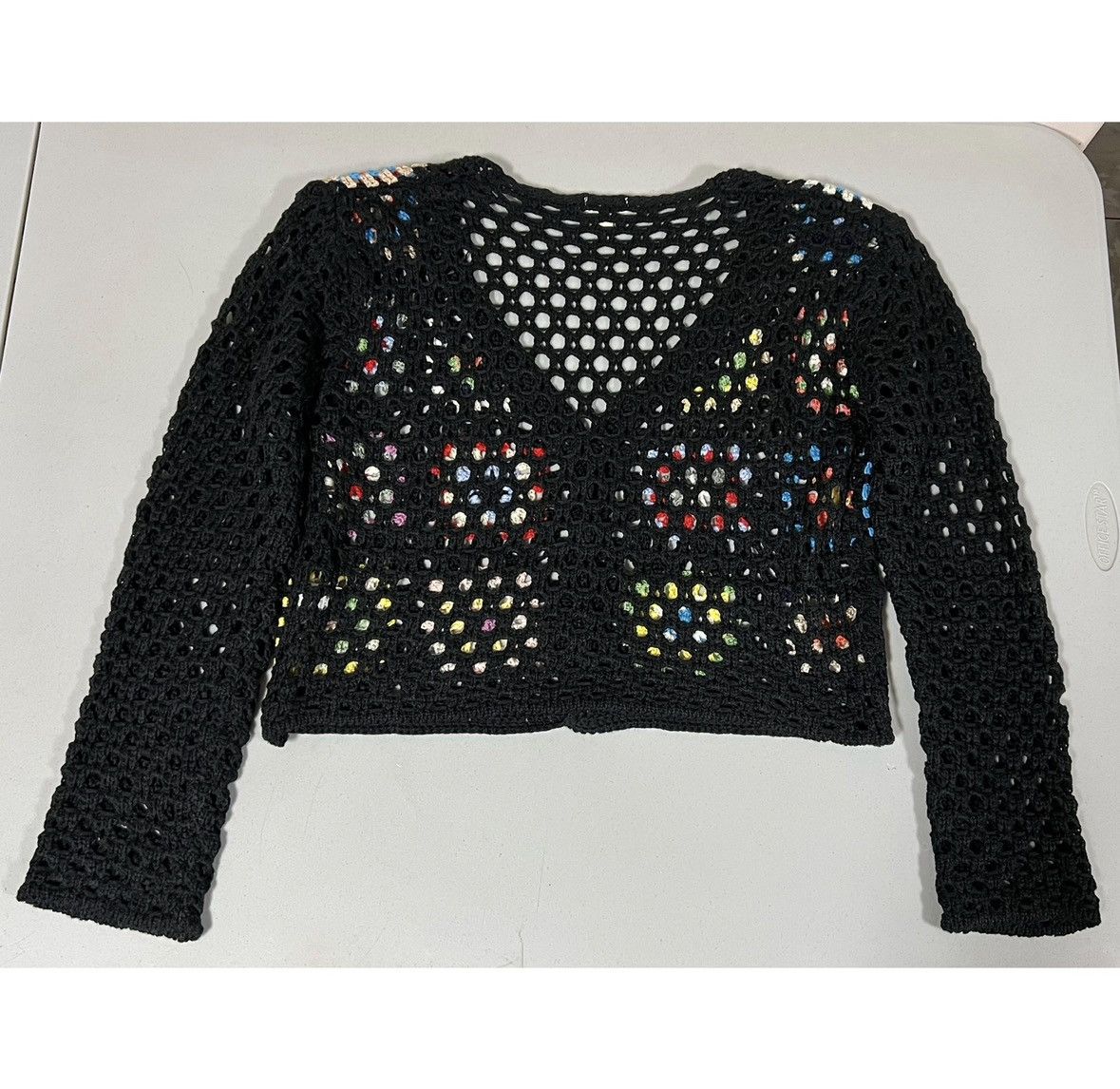Debut Black Mandala Boho Crochet Knit Sweater Cardigan Size M ❤️✨ Size M / US 6-8 / IT 42-44 - 5 Thumbnail