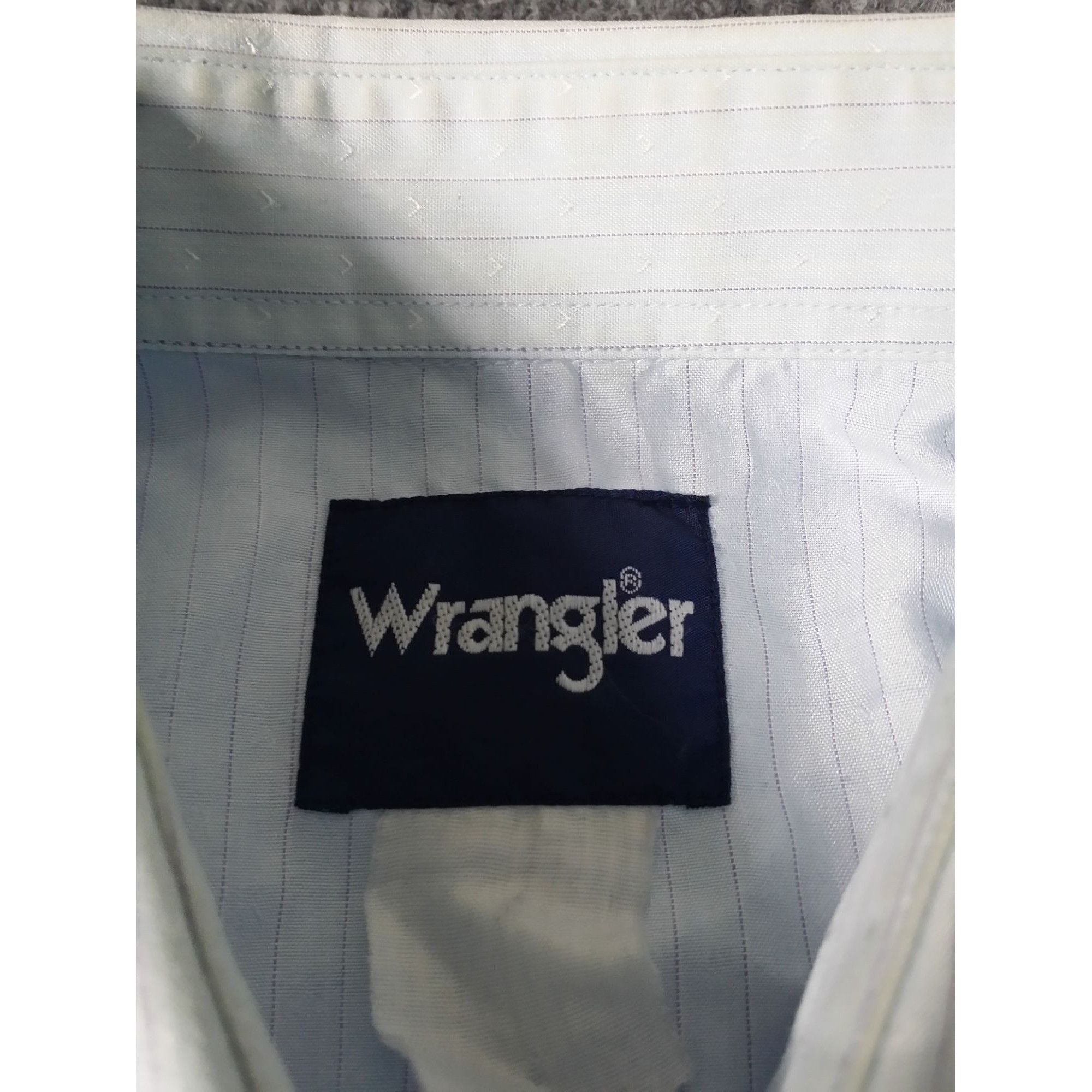 Wrangler Wrangler Pearl Snap Button Up Shirt Men Sz L Blue Pin Stripe Size US L / EU 52-54 / 3 - 5 Thumbnail