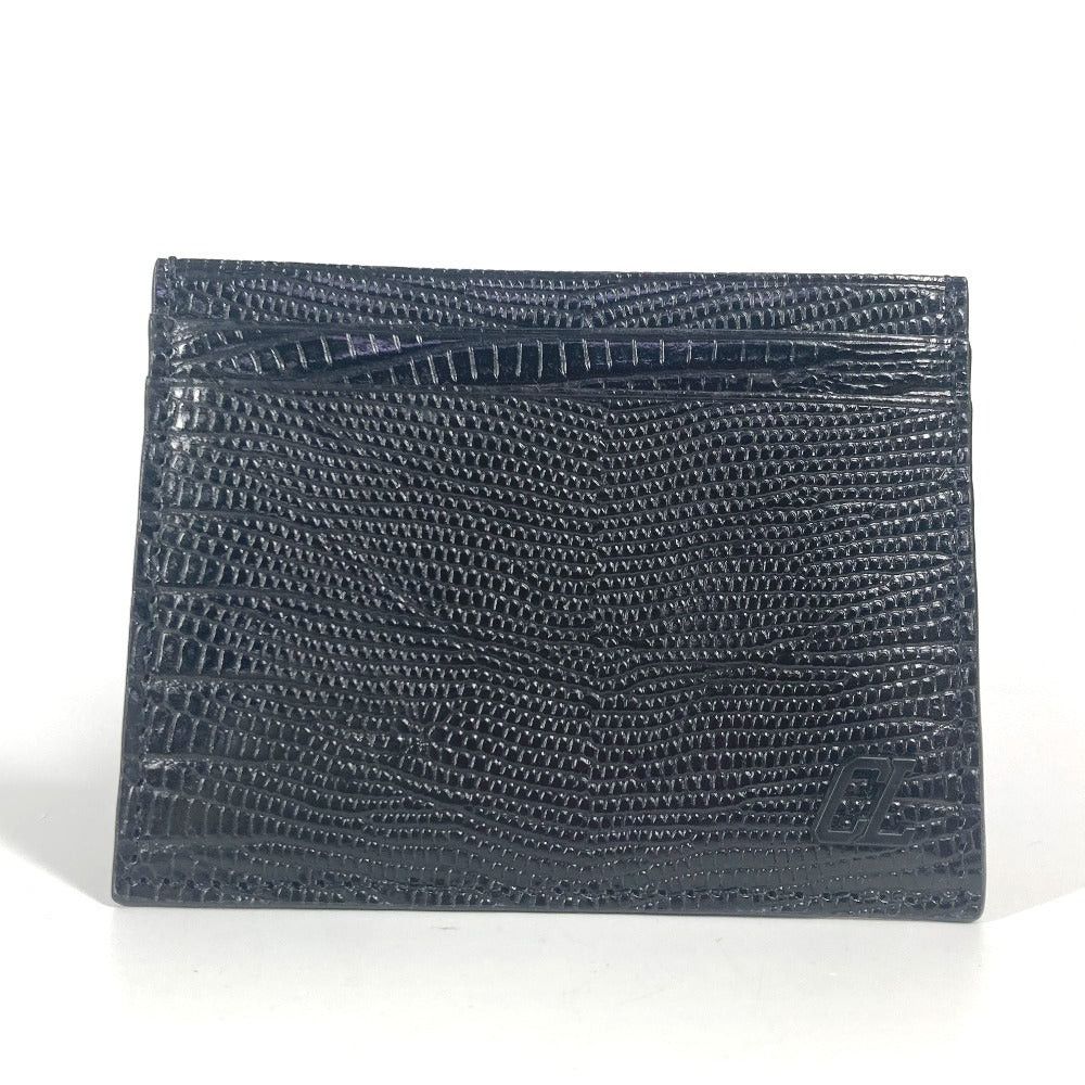 Christian Louboutin Christian Louboutin 3225316 M Kios Logo Holder For A Season Ticket Card Case Stamped Leather Unisex Black Size ONE SIZE - 1 Thumbnail