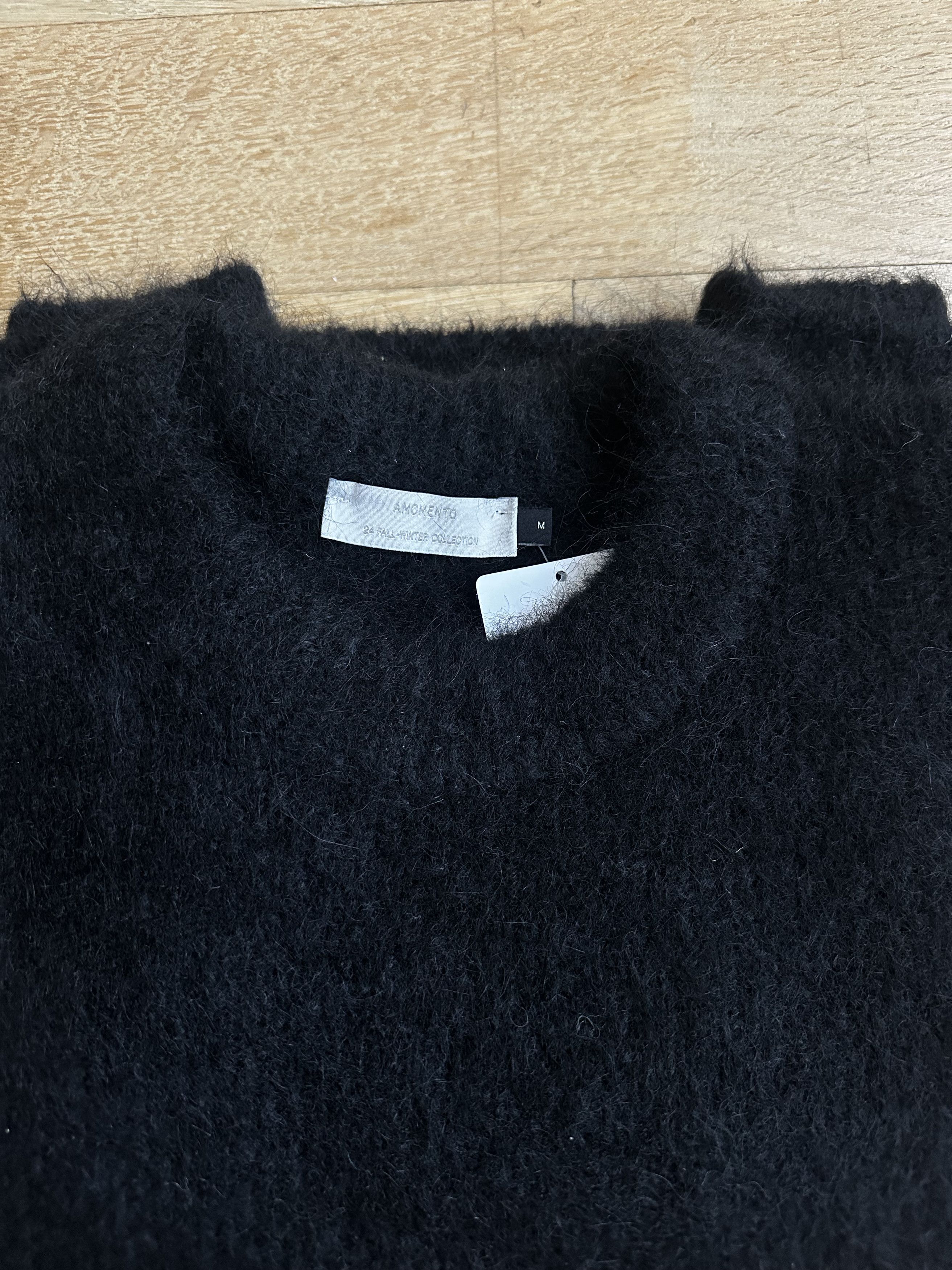 AMOMENTO Black Alpaca Round Neck Sweater Size US M / EU 48-50 / 2 - 4 Thumbnail