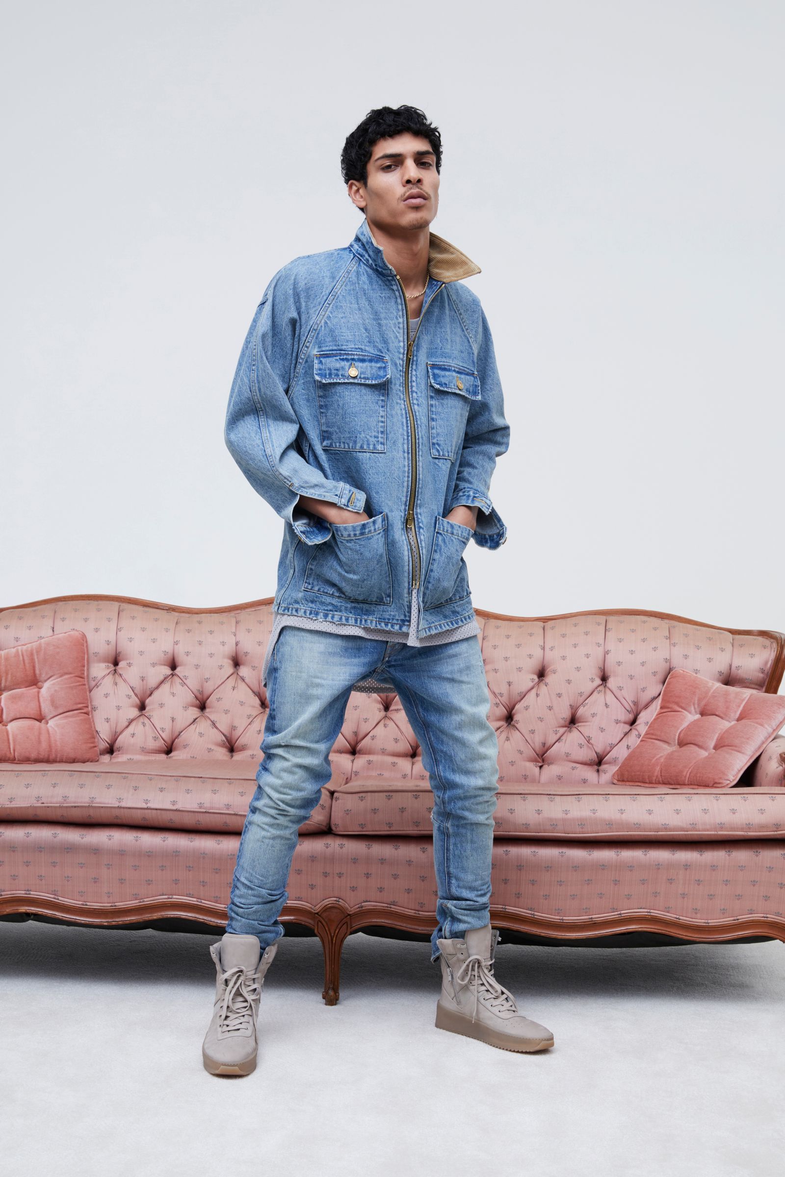 Fear of God Fear of god Corduroy Collar Denim Long Jacket size L rare Size US L / EU 52-54 / 3 - 2 Thumbnail