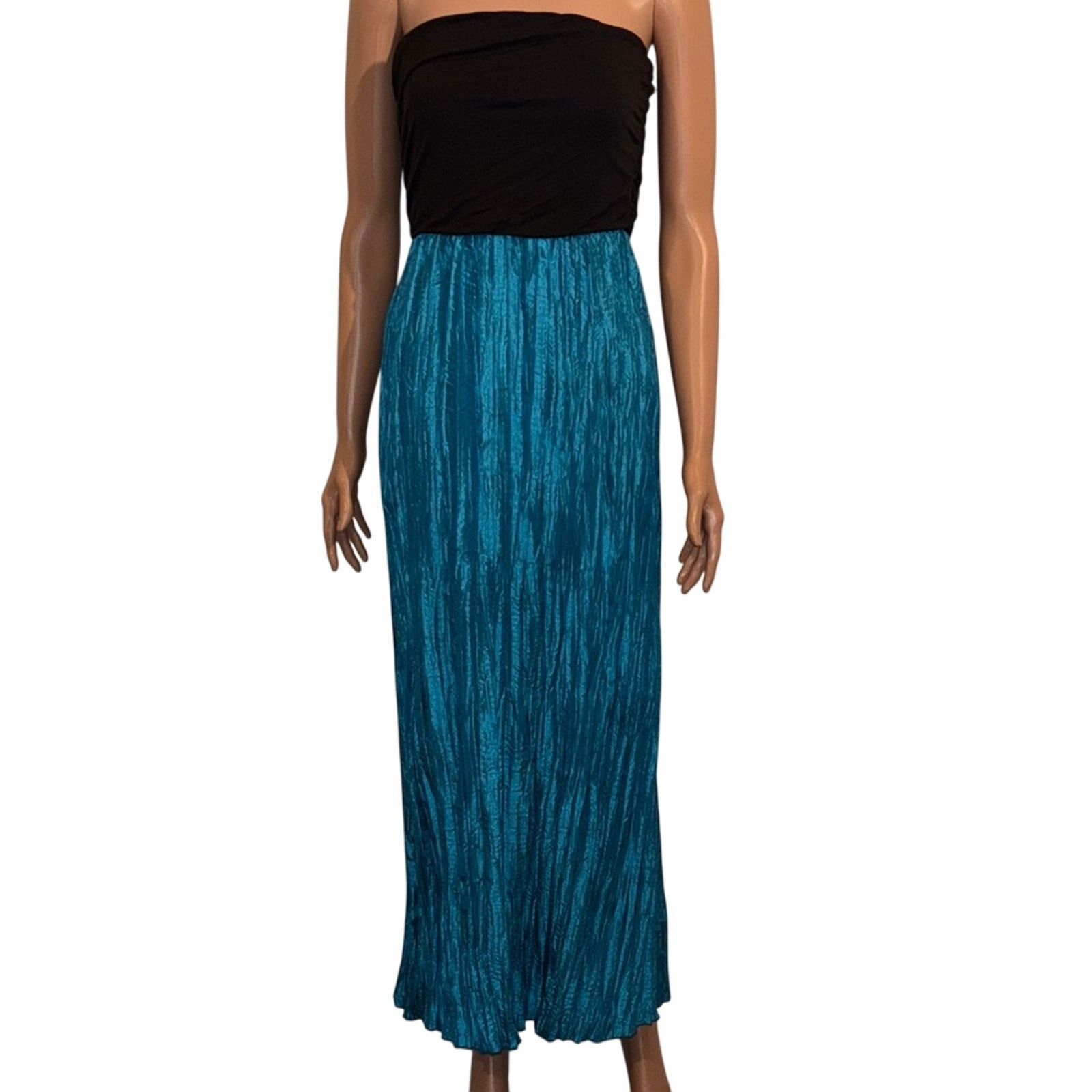 The Unbranded Brand Coco Avant Black/Teal Strapless Dress Size Small Size S / US 4 / IT 40 - 1 Thumbnail