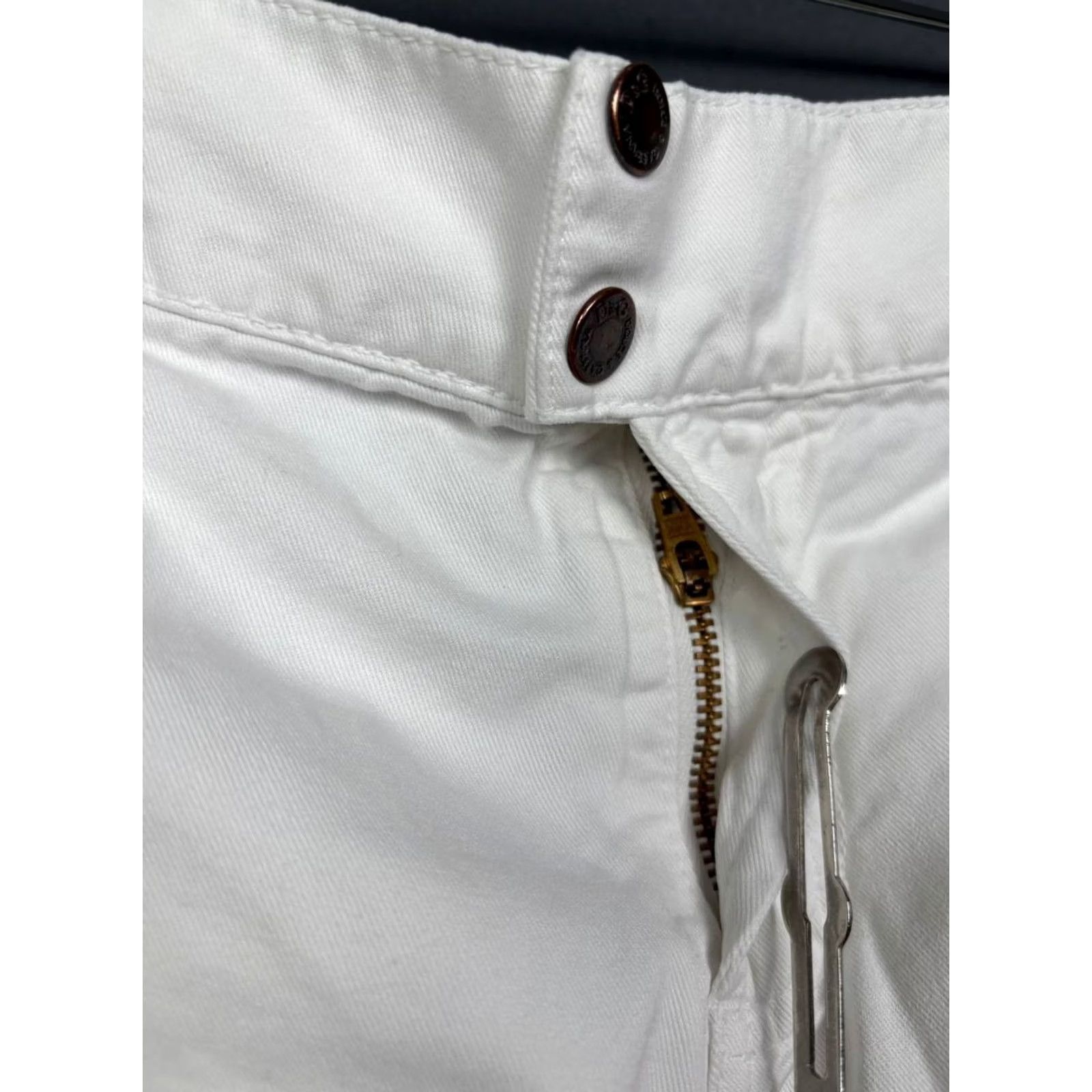 Dolce & Gabbana Dolce&Gabbana Jeans Woman White Cotton Denim Bootcut 29 Medium Rise 33in Inseam 5-Pocket Logo Button Vintage No Mens Womens Girls Size 29" - 7 Thumbnail