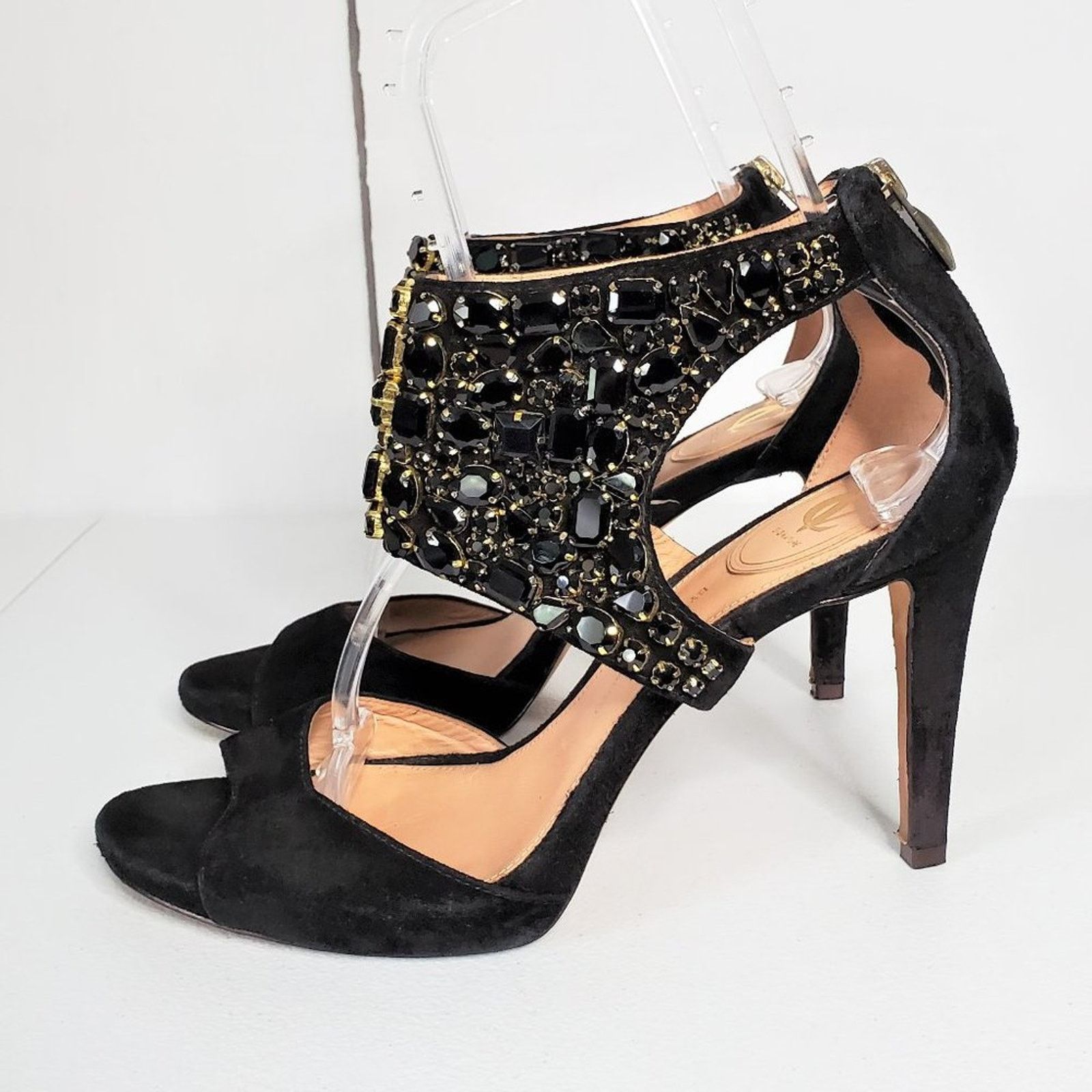 Vince Camuto VC Signature Suede Embellished Collar Zip Stiletto Heels 11M Size US 11 / IT 41 - 12 Thumbnail