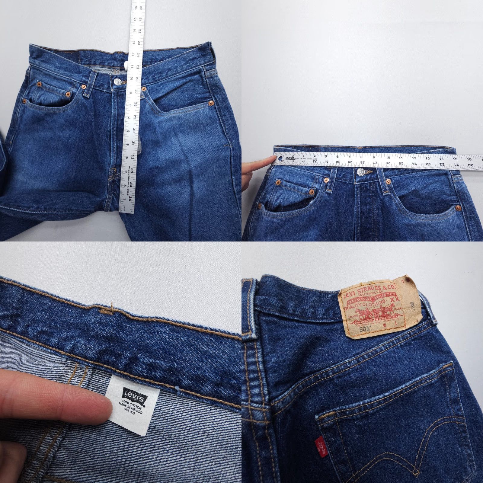 Levi's VINTAGE Levi's 501 Jeans Denim Button Fly 32 x 29 Adult Regular Dark Blue 90s USA Mens Size US 32 / EU 48 - 8 Thumbnail