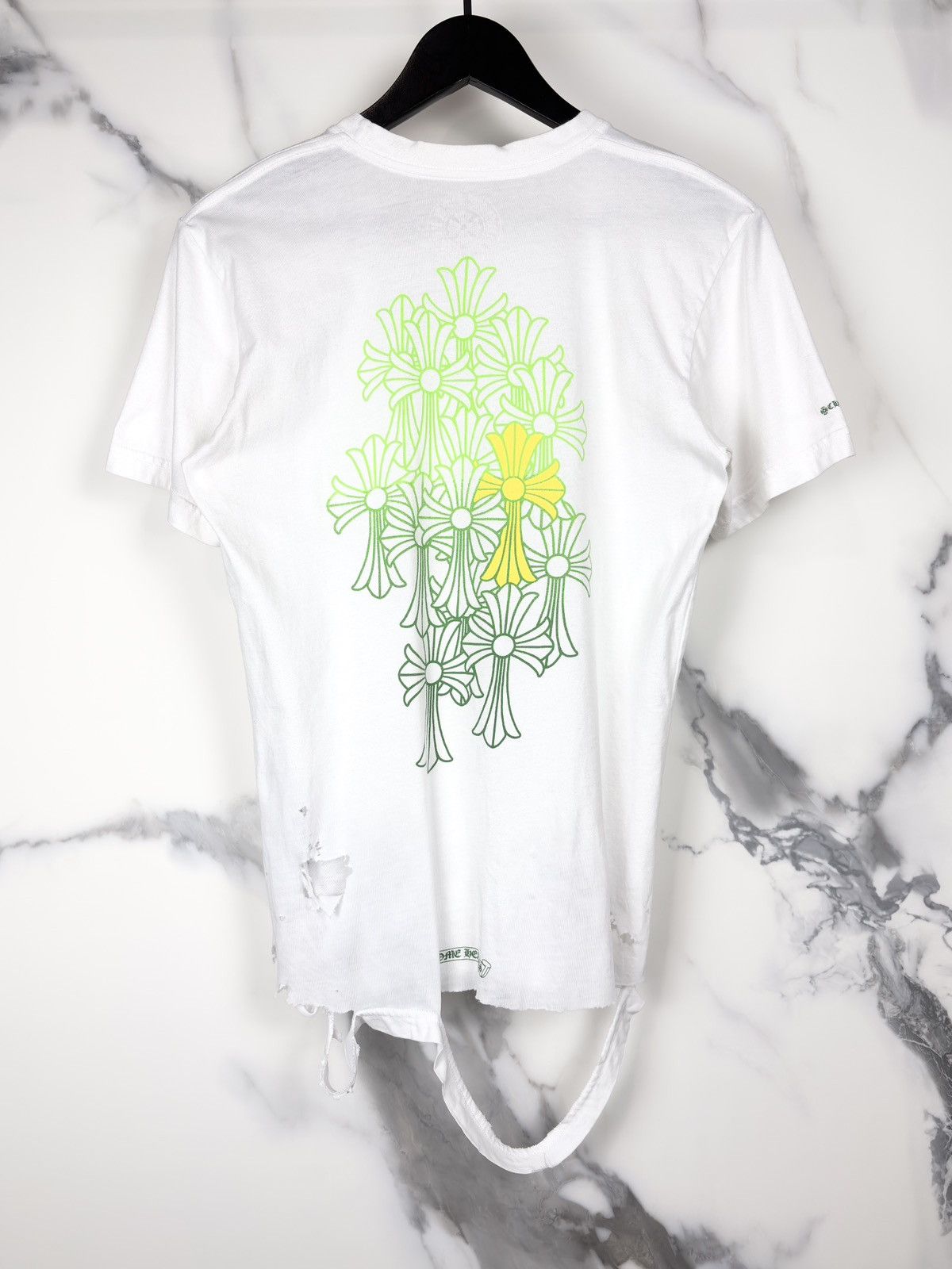 Chrome Hearts Chrome Hearts Thrashed Gradient Green Cemetery Cross Tshirt Size US XS / EU 42 / 0 - 1 Thumbnail