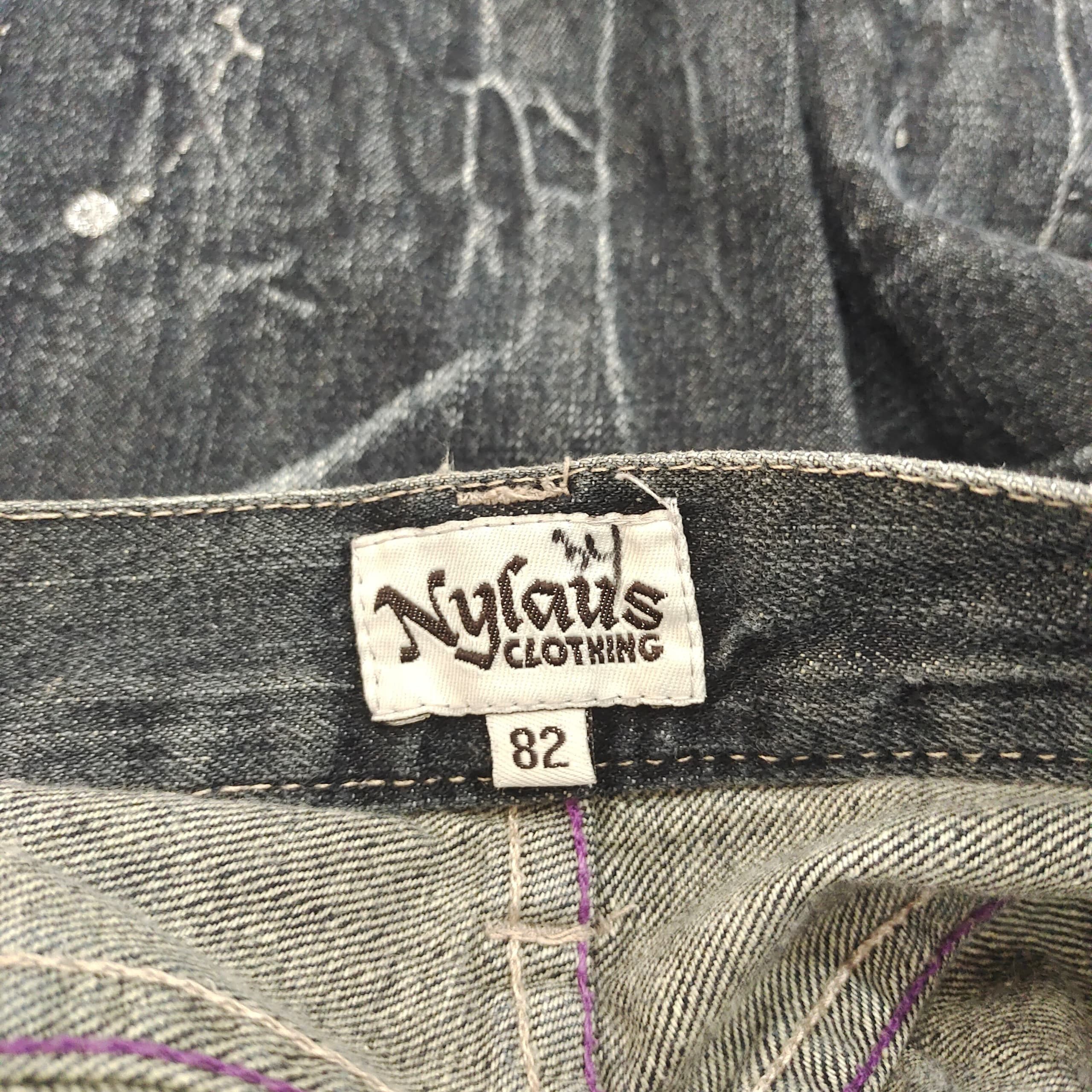 If Six Was Nine NYLAUS LIGHTNING THUNDER CLAW MARK DENIM JEANS Size US 33 - 8 Thumbnail