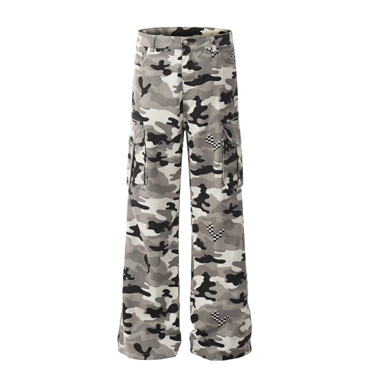 Japanese Brand × Jean Vintage Pocket Camo Hip Hop Micro Flare Work Trousers Size US 34 / EU 50 - 3 Thumbnail