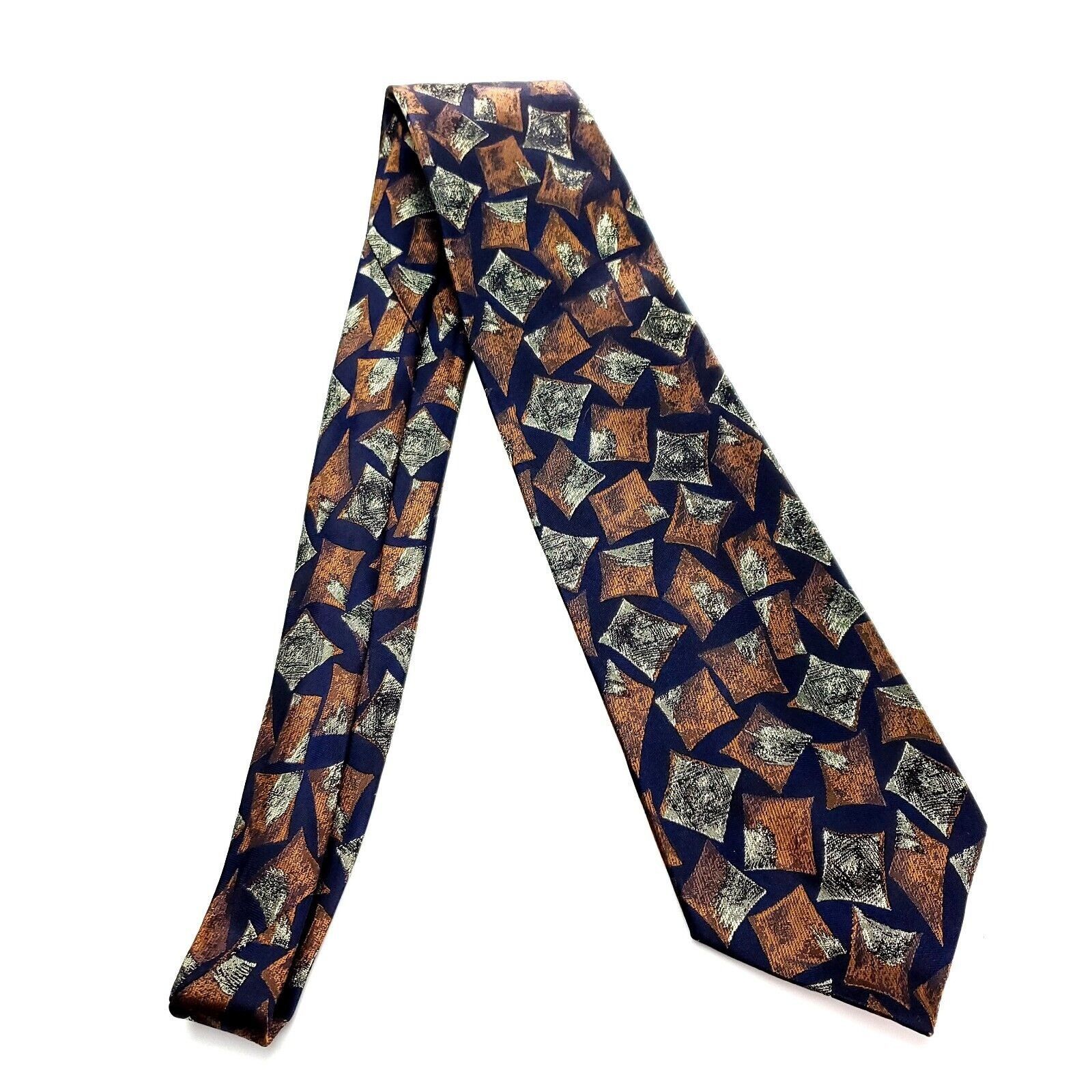 Neiman Marcus Vintage Neiman Marcus Silk Tie Woven Blue Brown Abstract Size ONE SIZE - 6 Thumbnail