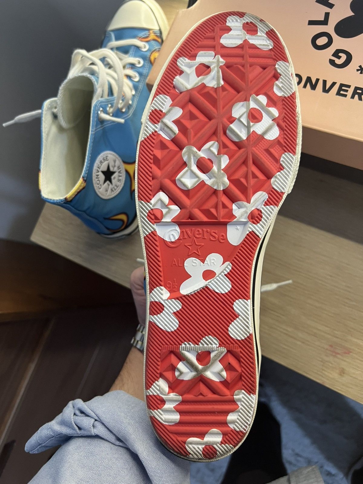 Converse × Golf le Fleur Converse Men's Golf Le Fleur x Chuck 70 'Flame (Blue) Size US 9.5 / EU 42-43 - 7 Thumbnail