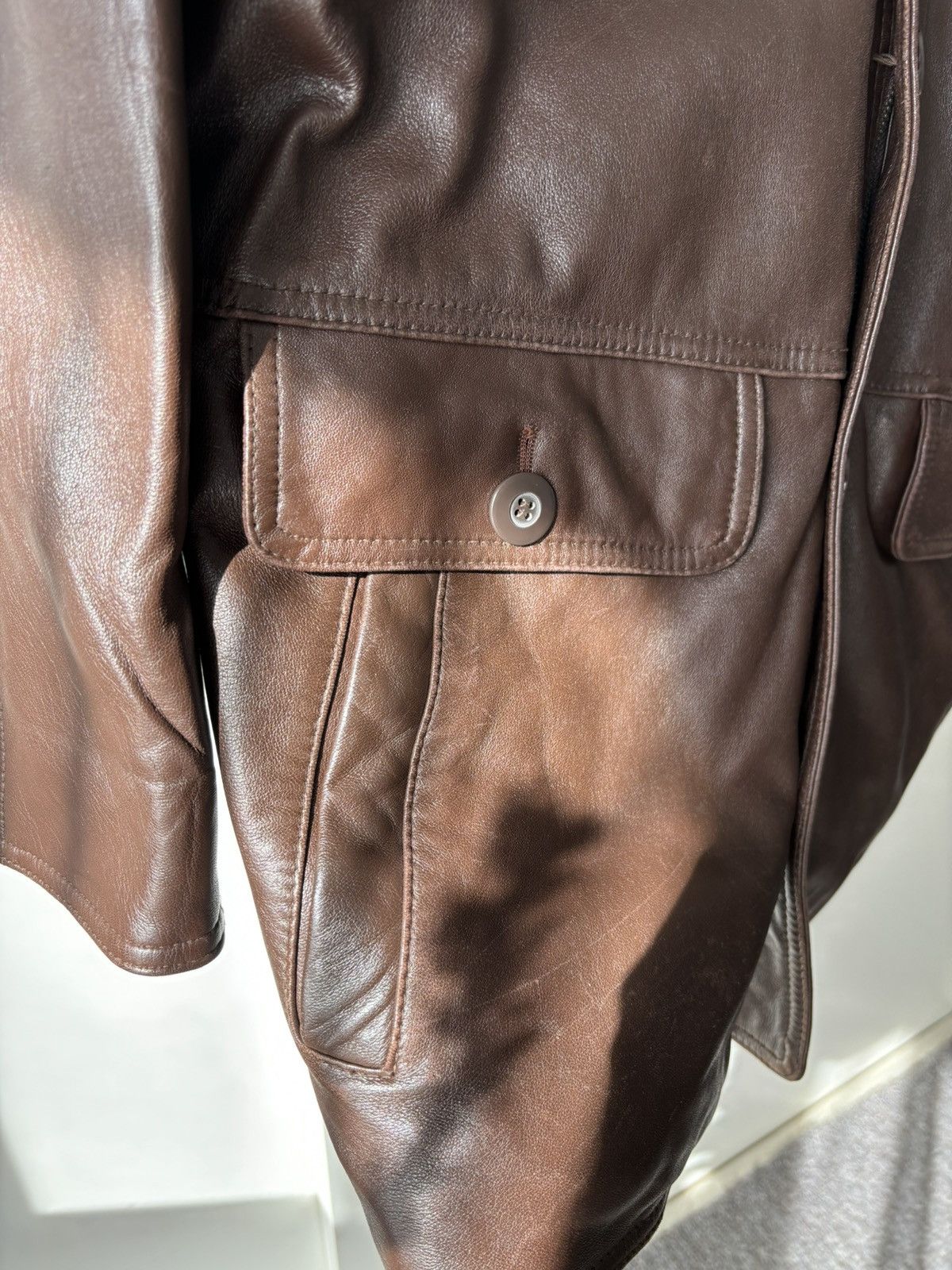 Japanese Brand × Vintage Vintage Brown Leather Coat Size US S / EU 44-46 / 1 - 3 Thumbnail