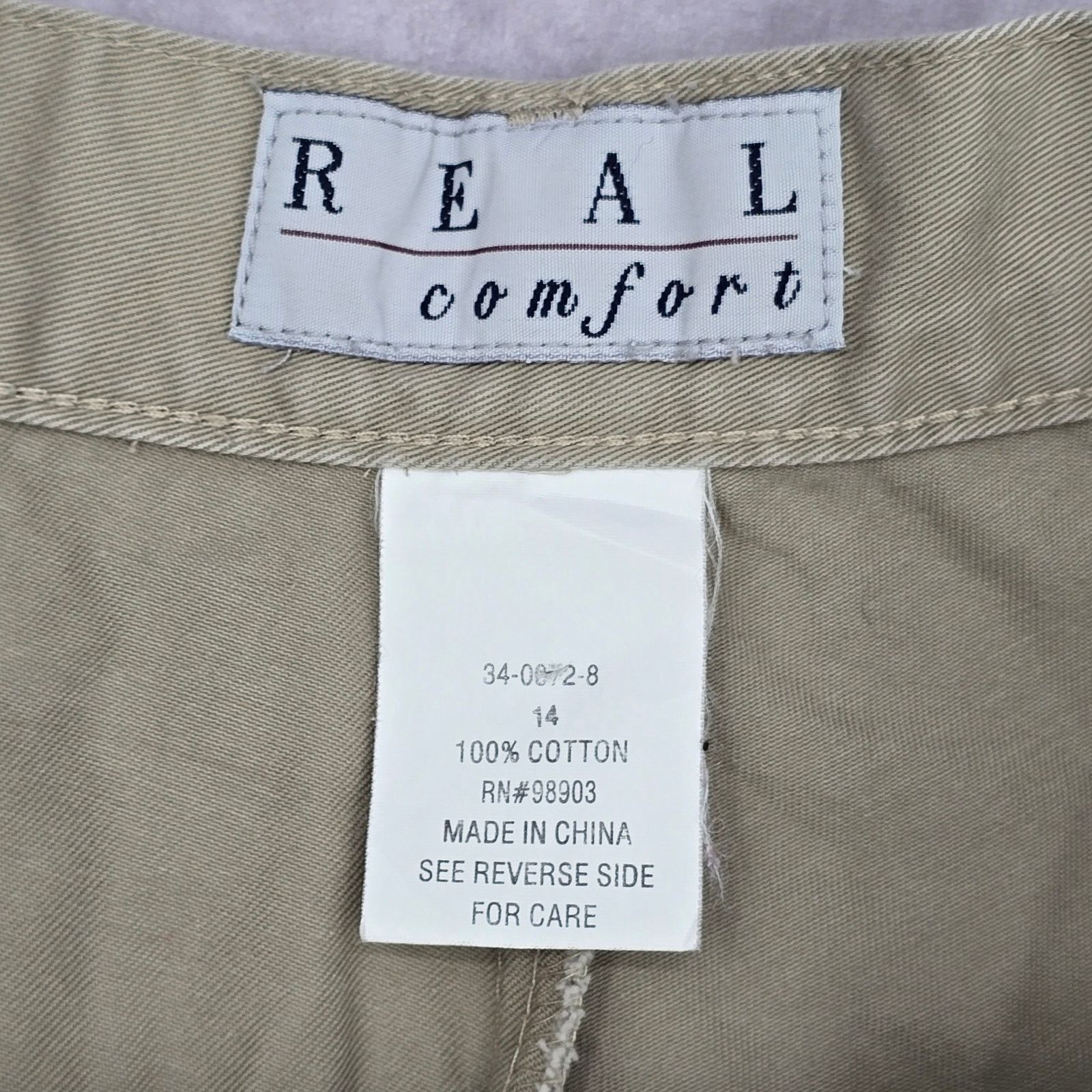 Other Real Comfort Tan Flat Front Bermuda Cotton Shorts Plus 14 Size 36" / US 14 / IT 50 - 6 Thumbnail