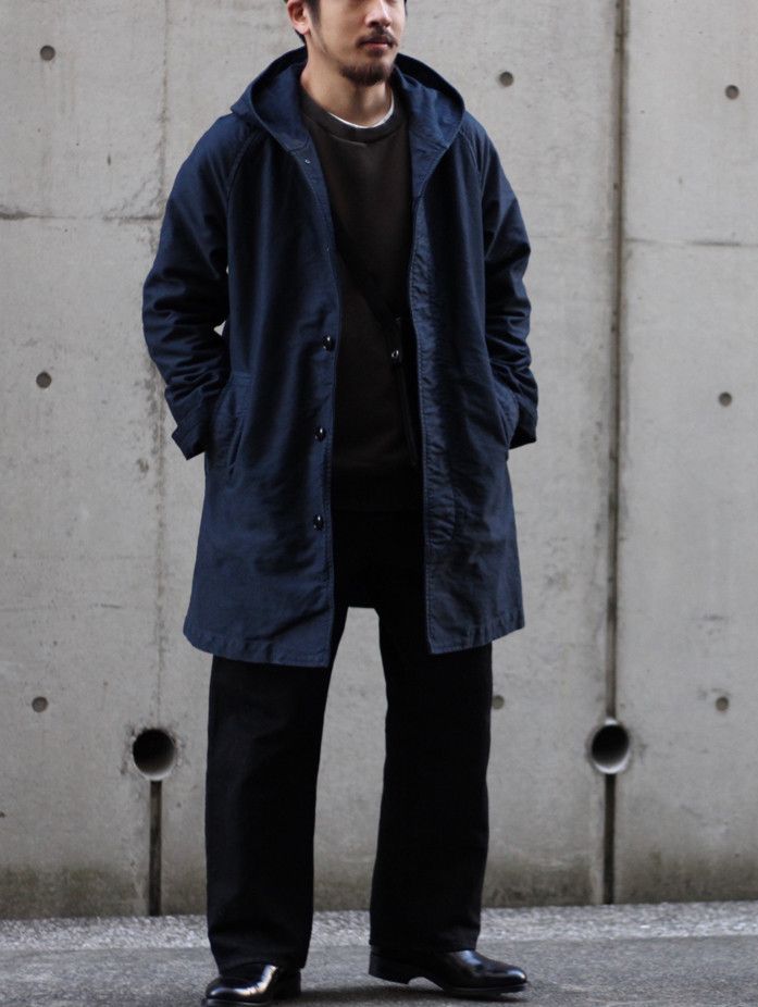 John Alexander Skelton CONFECT Sulfur Dyed Moleskin Hooded Coat Size US L / EU 52-54 / 3 - 5 Thumbnail