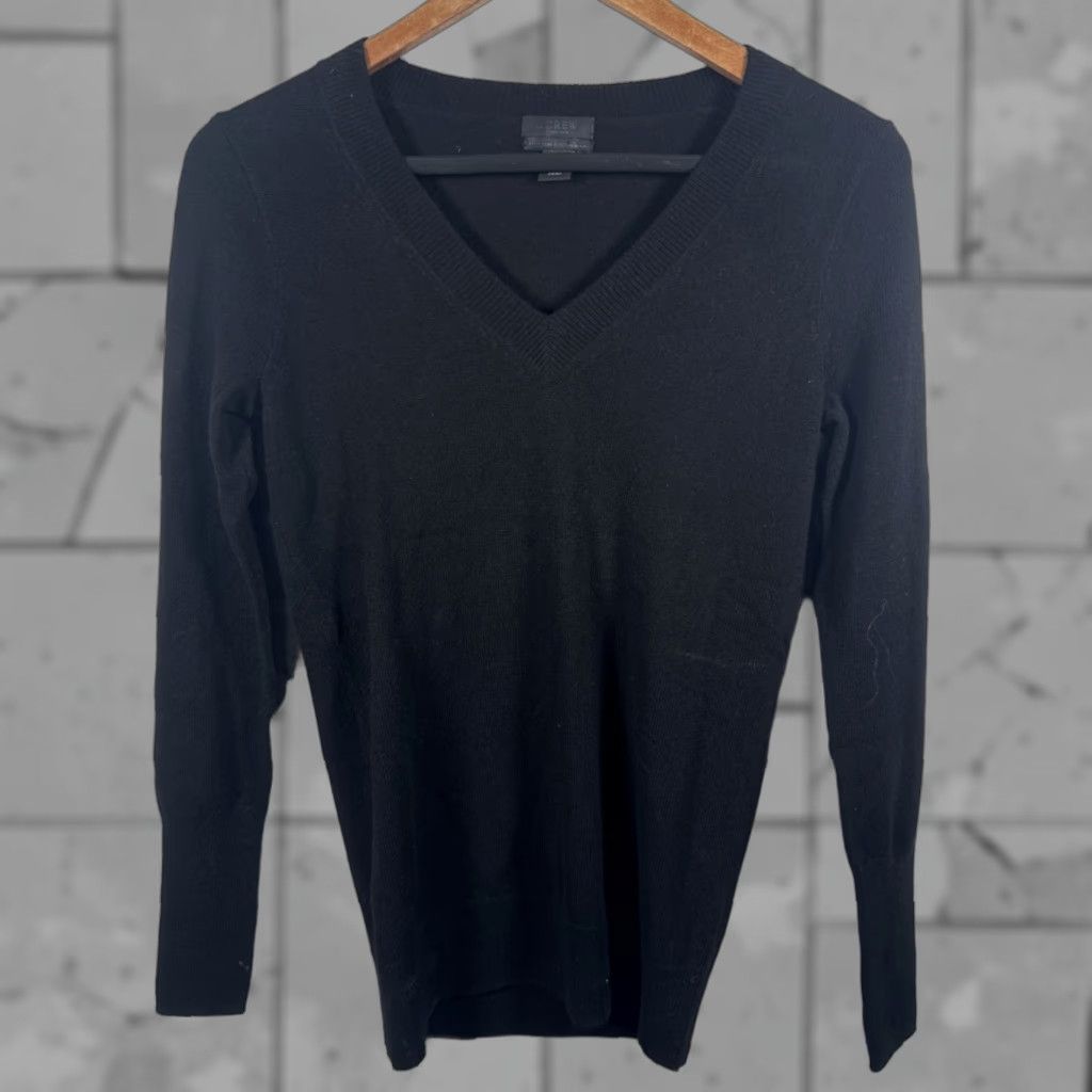 J.Crew J Crew Italian Cashmere Black V-Neck Pullover Sweater Womens XXS 16” Pit to Pit Size XXS / US 00 / IT 34 - 1 Thumbnail