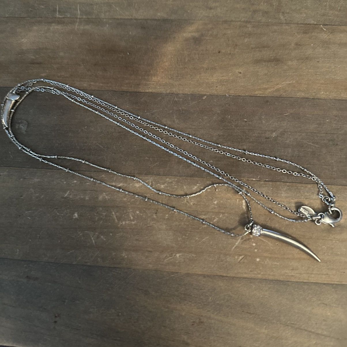 Express Express silver tone long layered horn pendant necklace Size ONE SIZE - 5 Thumbnail