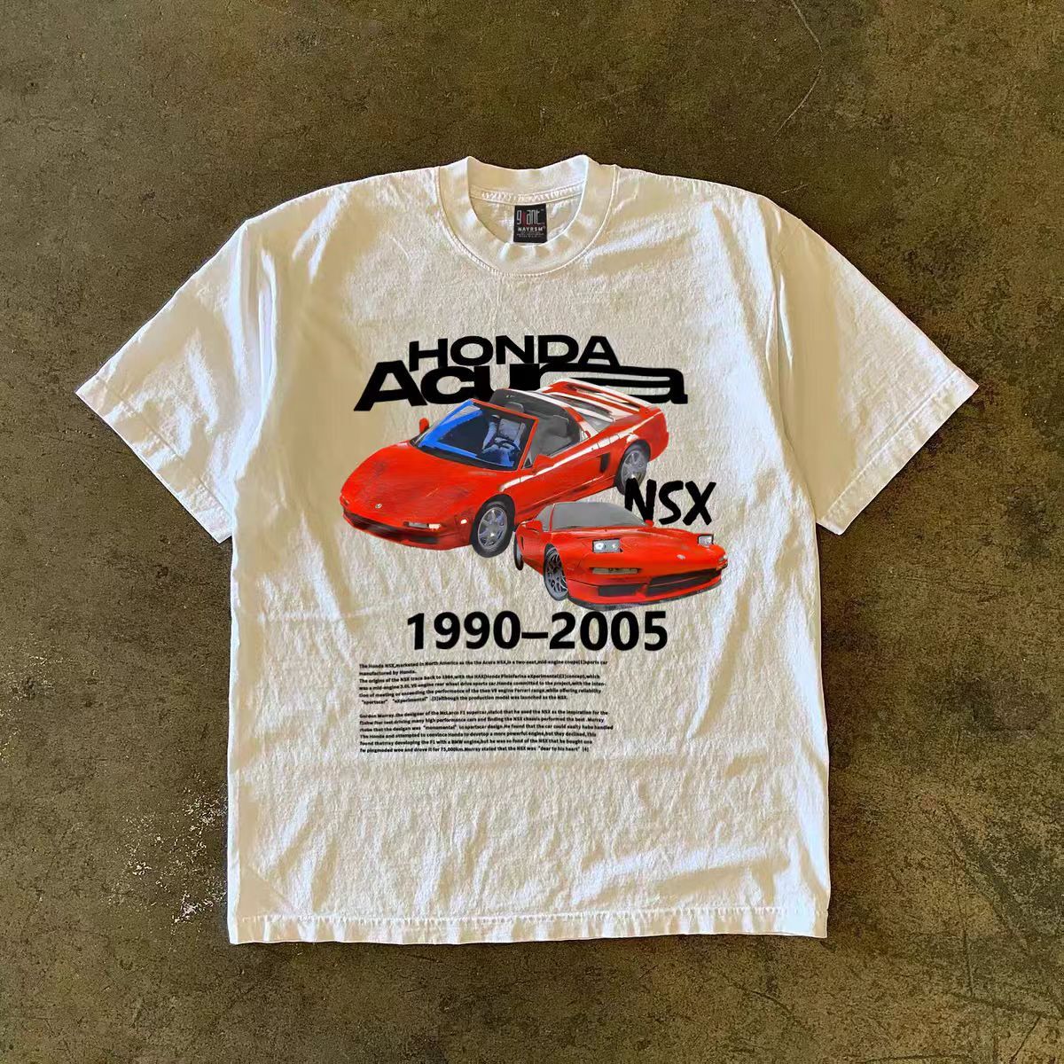 Vintage White washed retro car print t-shirt Size US M / EU 48-50 / 2 - 1 Thumbnail