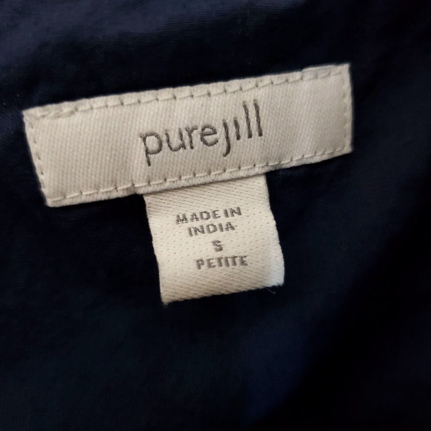 J. Jill PureJill Womens Dress PS Small Petite Blue Gray Stripe Cotton Blend Midi Dress Tank Dress Womens Size S / US 4 / IT 40 - 5 Thumbnail