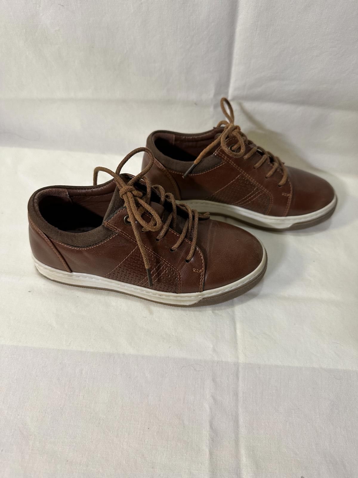 Designer Kids' Brown Leather Sneaker Oxfords - Size 11 Size US 11 / EU 44 - 3 Thumbnail
