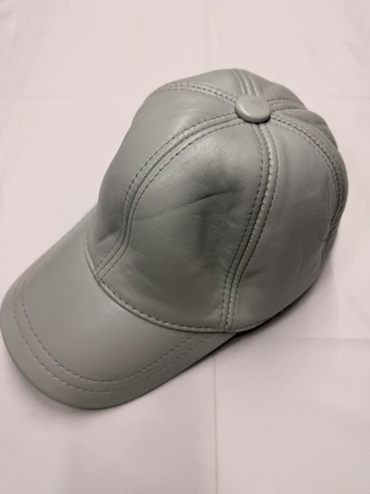 Other NEW Grey Leather Baseball Cap - Premium Hat #010 Size ONE SIZE - 2 Thumbnail