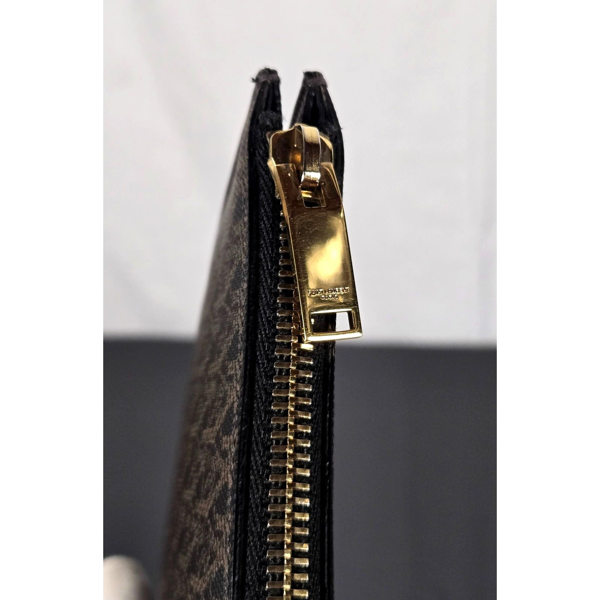 Saint Laurent Paris Saint Laurent Monogram Coated Canvas & Leather Pouch With Go Size ONE SIZE - 6 Thumbnail