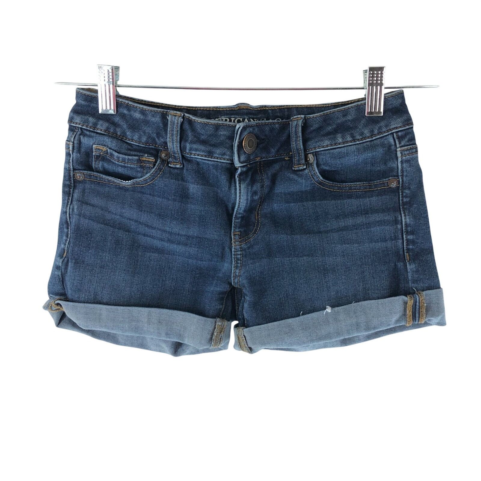 American Eagle Outfitters American Eagle Womens Midi Shorts Denim Cuffed Medium Wash S Size 25" / US 0 / IT 36 - 1 Thumbnail