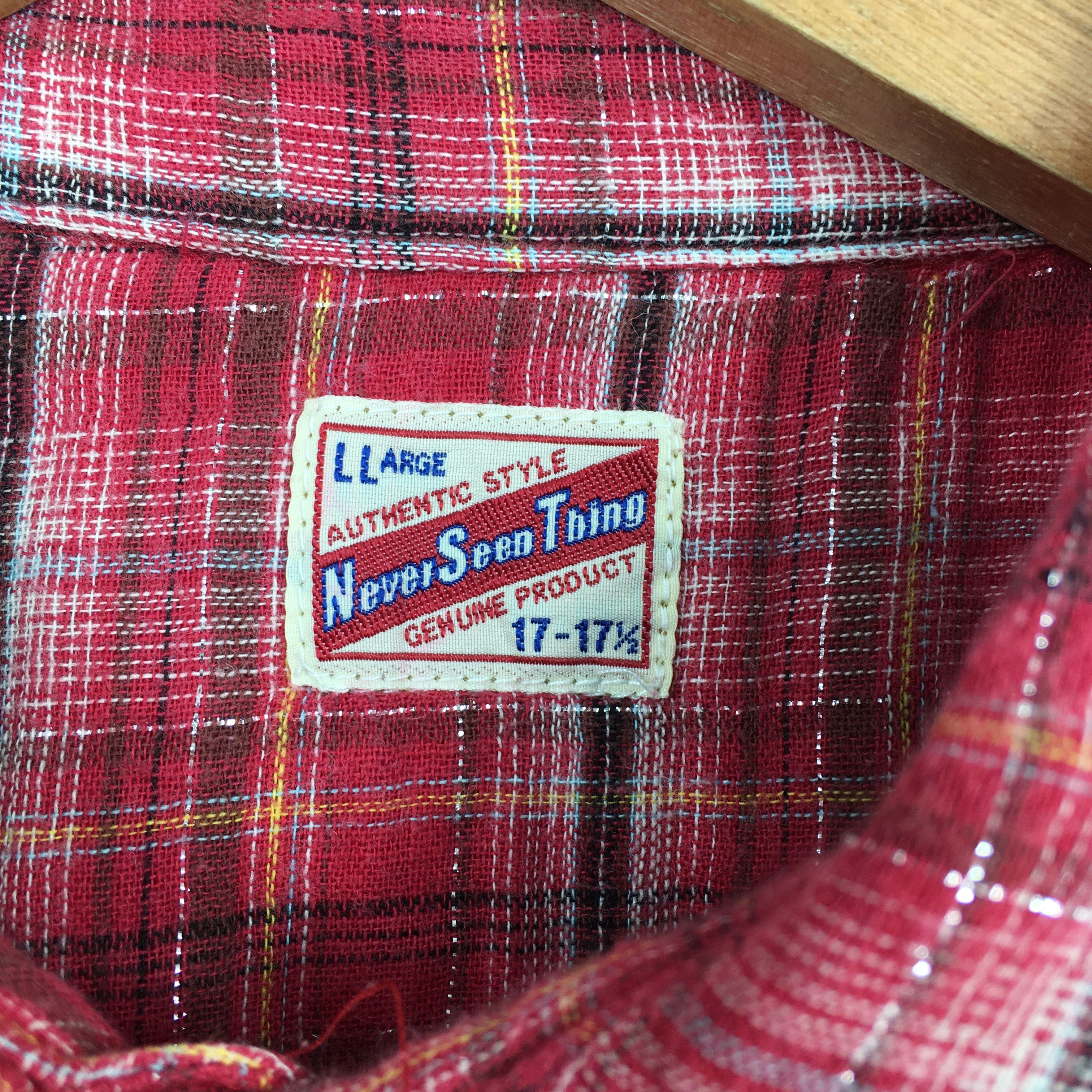 Vintage Vintage 80s Tartan Checkered Red Western Shirt Large Size US L / EU 52-54 / 3 - 4 Thumbnail