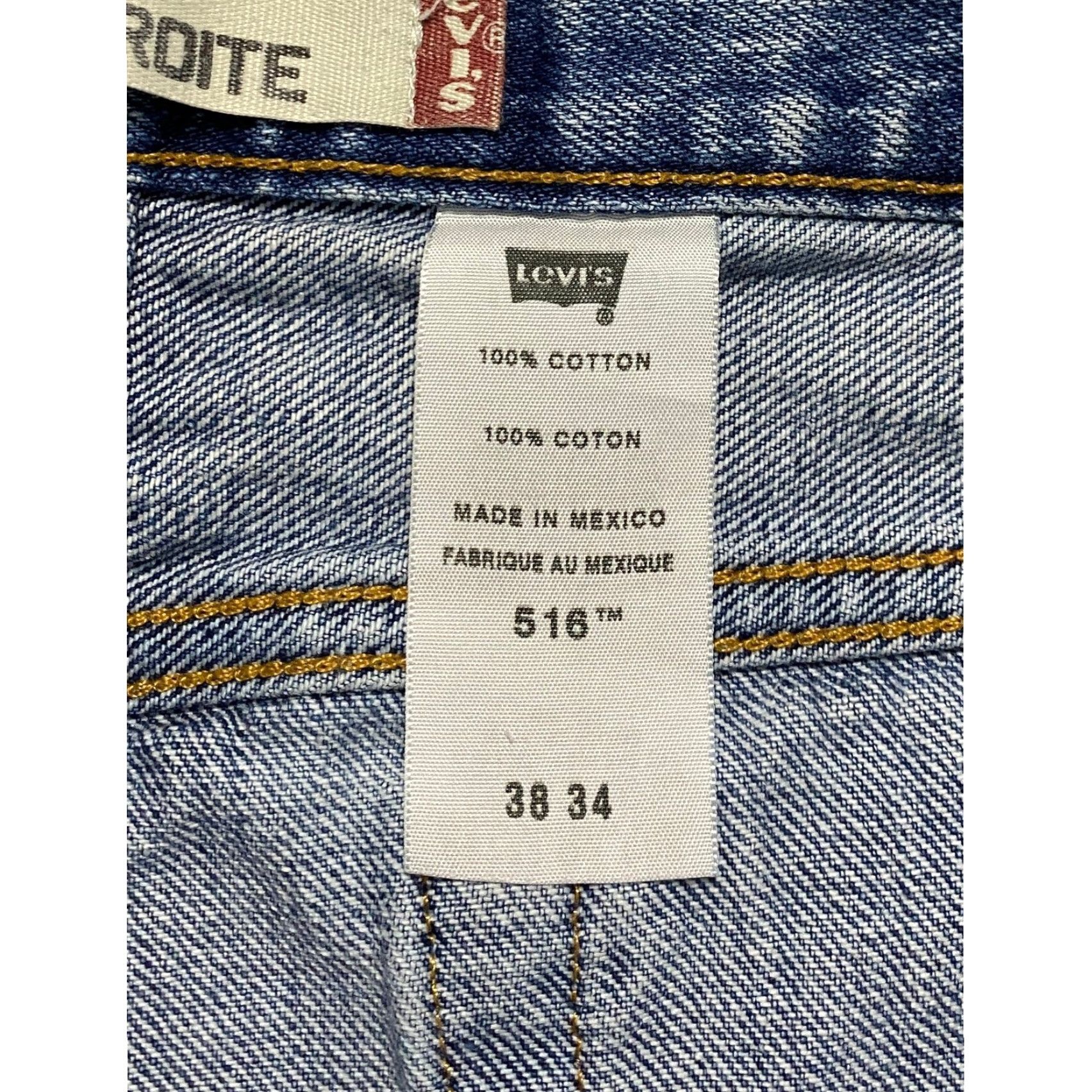 Levi's VINTAGE Levi's 516 Slim Fit Jeans Mens 38x34 Blue 9 0s Light Wash Denim 5-Pocket Zip Button Regular Slim Straight 34 Inseam Cotton Logo Size US 38 / EU 54 - 6 Thumbnail