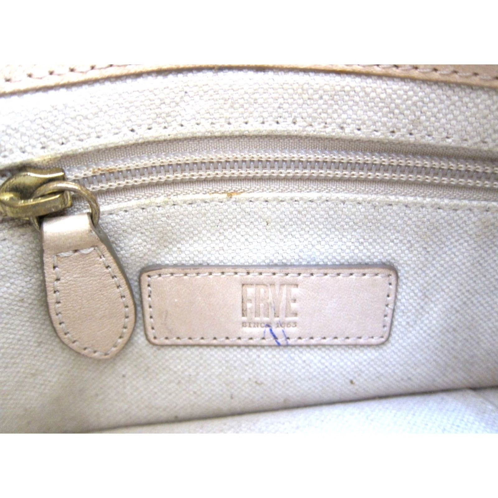 Frye Frye Ivory 100% Leather Distress Worn In Brass Saddle Bag Small Crossbody Purse Size ONE SIZE - 6 Thumbnail
