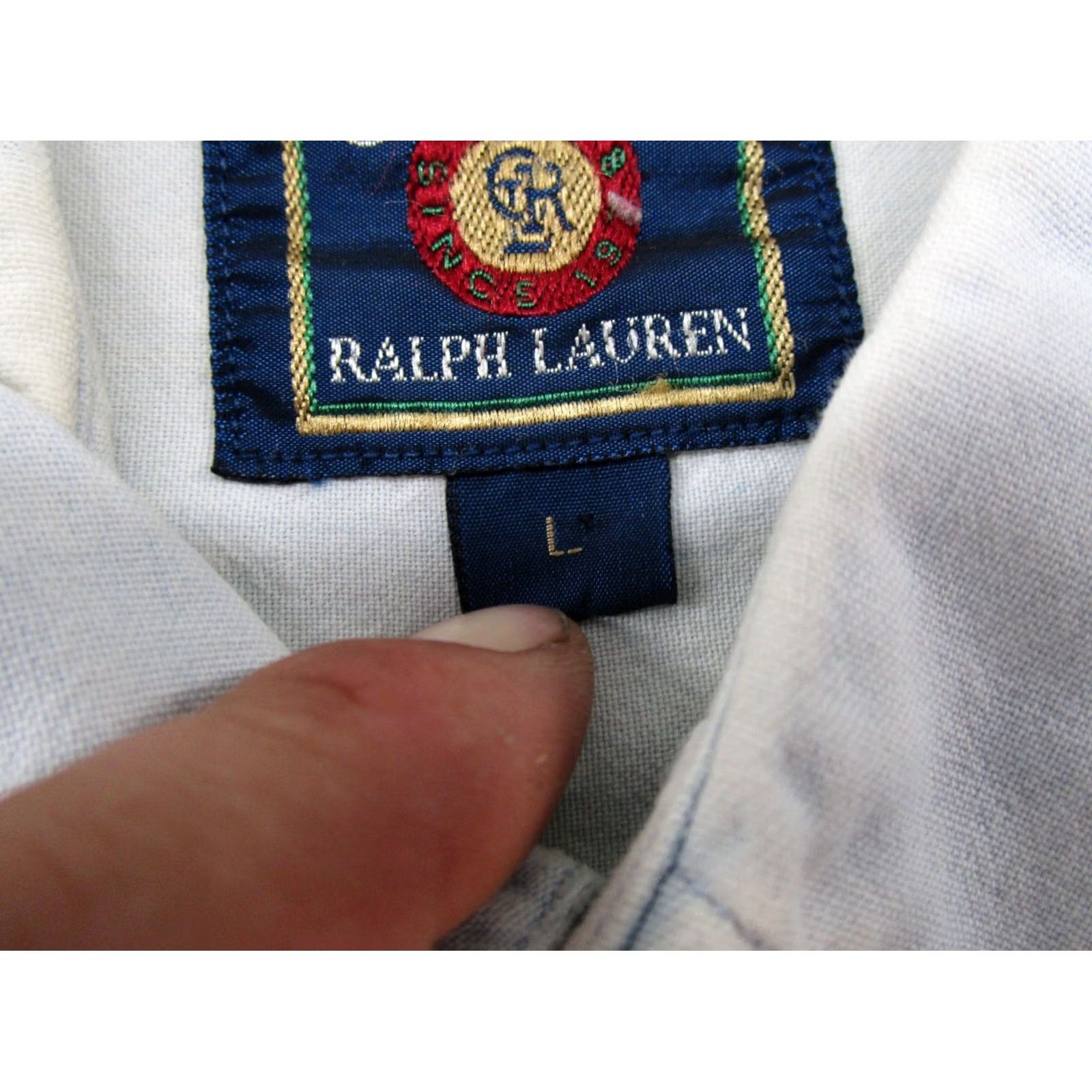 Chaps VINTAGE Chaps Ralph Lauren Denim Shirt Mens L Blue 90s Grunge Button-Up Long Sleeve Casual Size US L / EU 52-54 / 3 - 3 Thumbnail